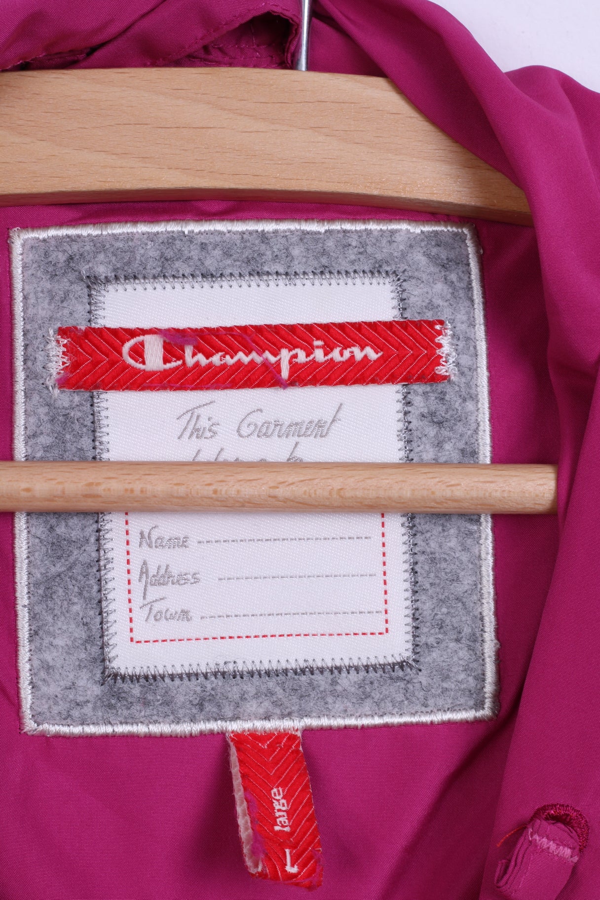 Champion Womens L Jacket Lightweight Hooded Amaranth Top Training Sport - Image 4