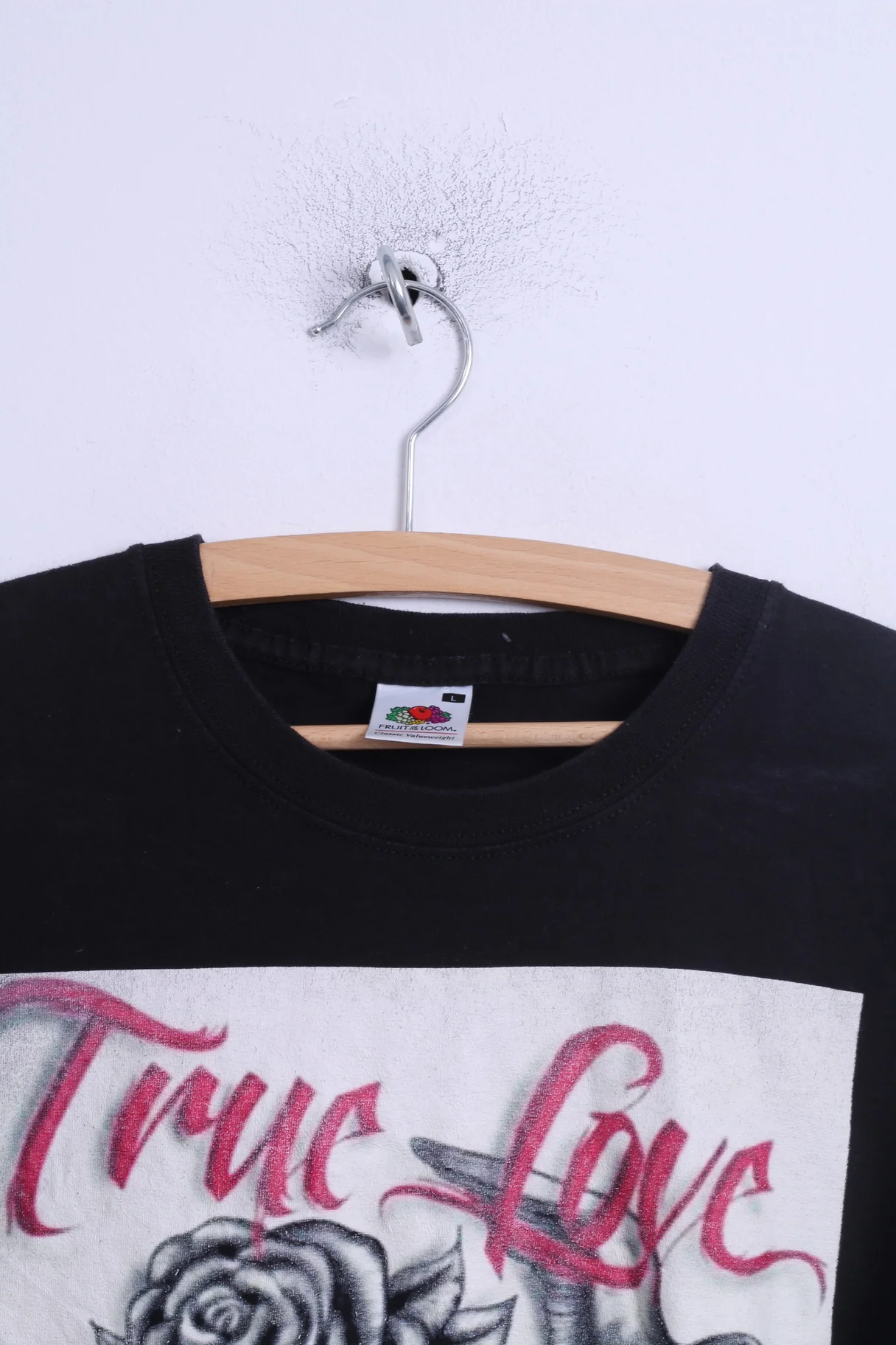 Fruit Of The Loom Mens L (M) T- Shirt Black Cotton Graphic True Love Tattoo - Image 3