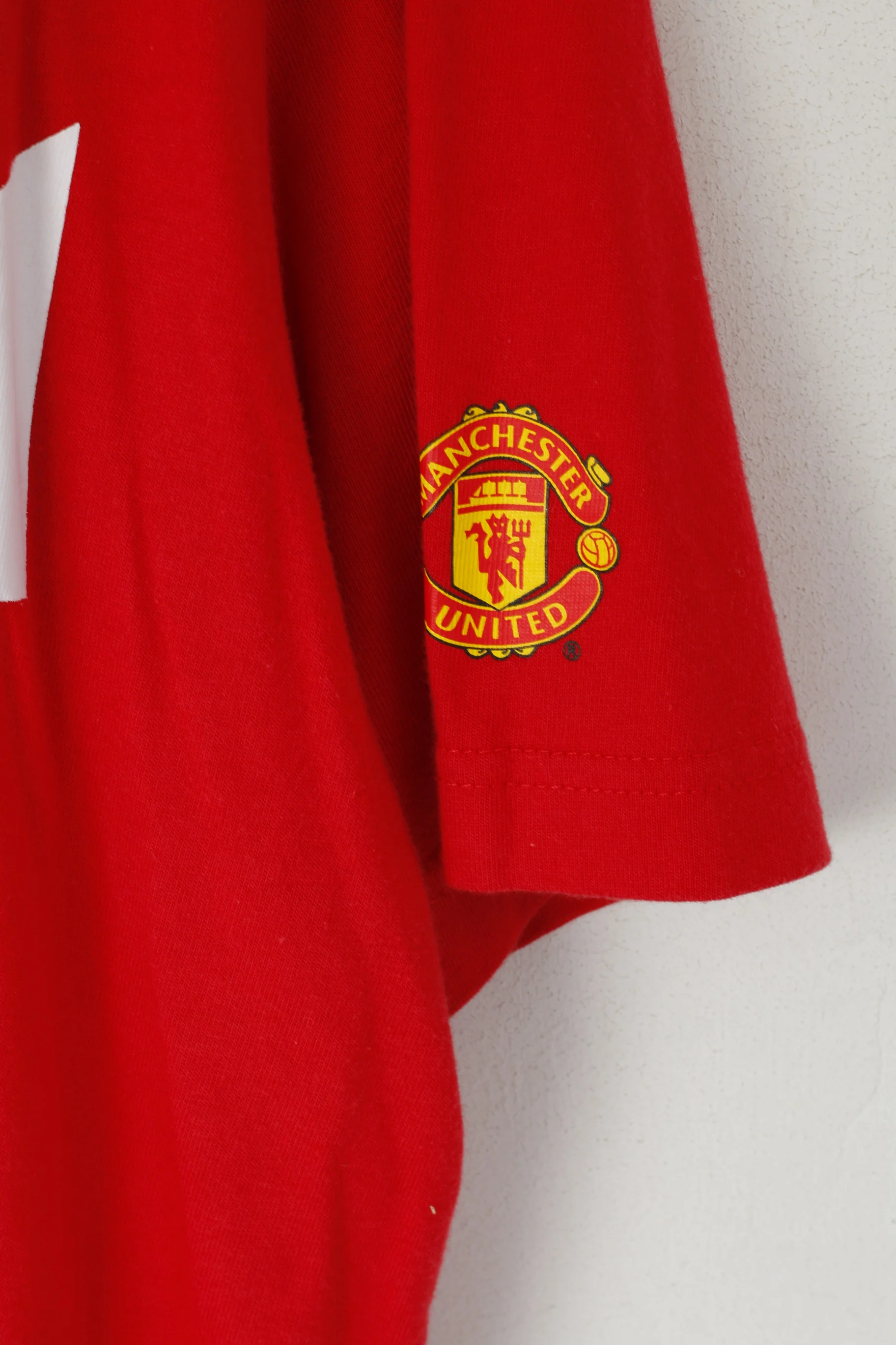 Nike Men L  T- Shirt Red Cotton Just Do It Manchester United Graphic Top - Image 3