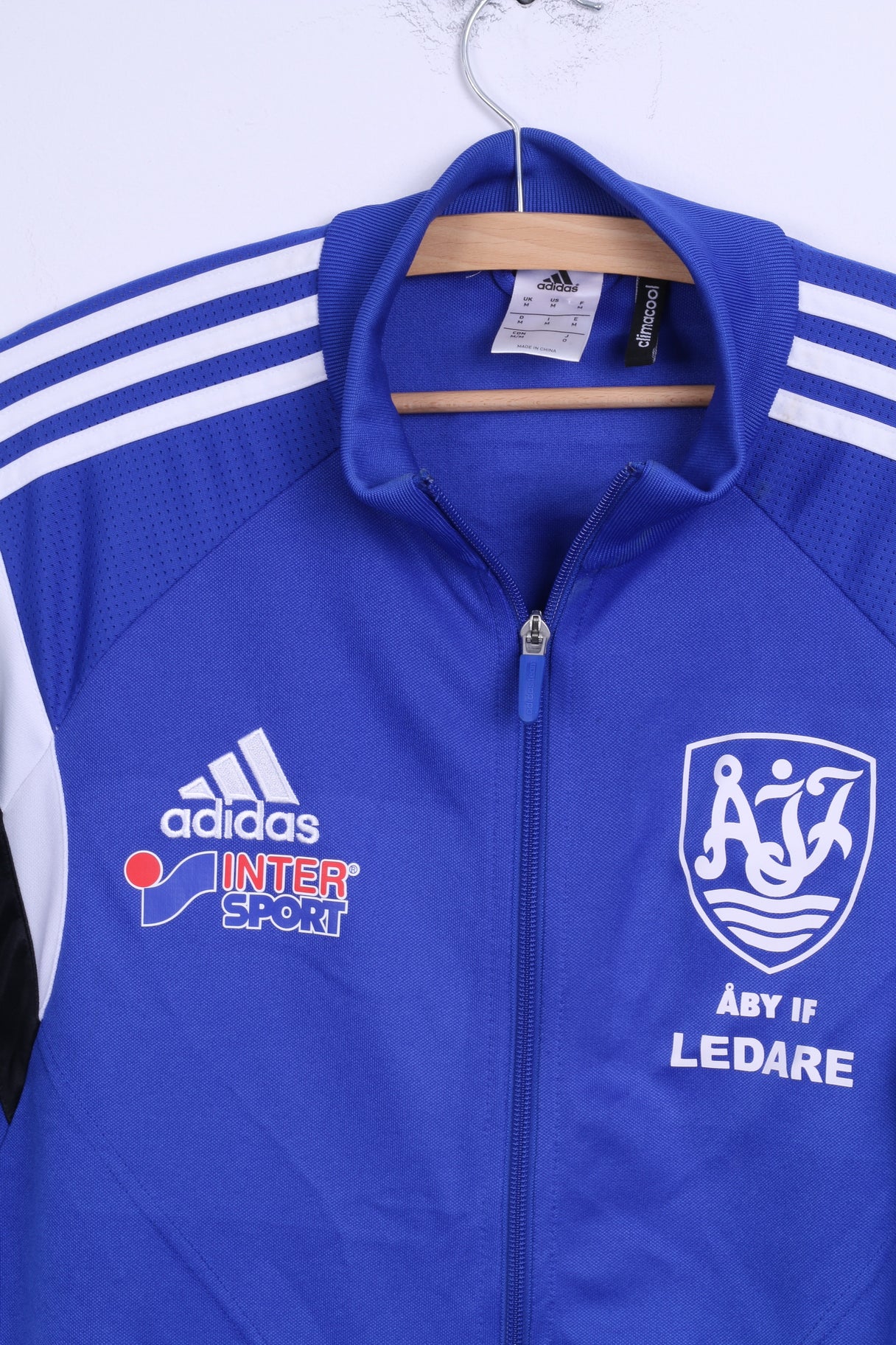 Adidas Mens M Sweatshirt Blue Åby IF ledare Football Zippered Training Sport Top - Image 3