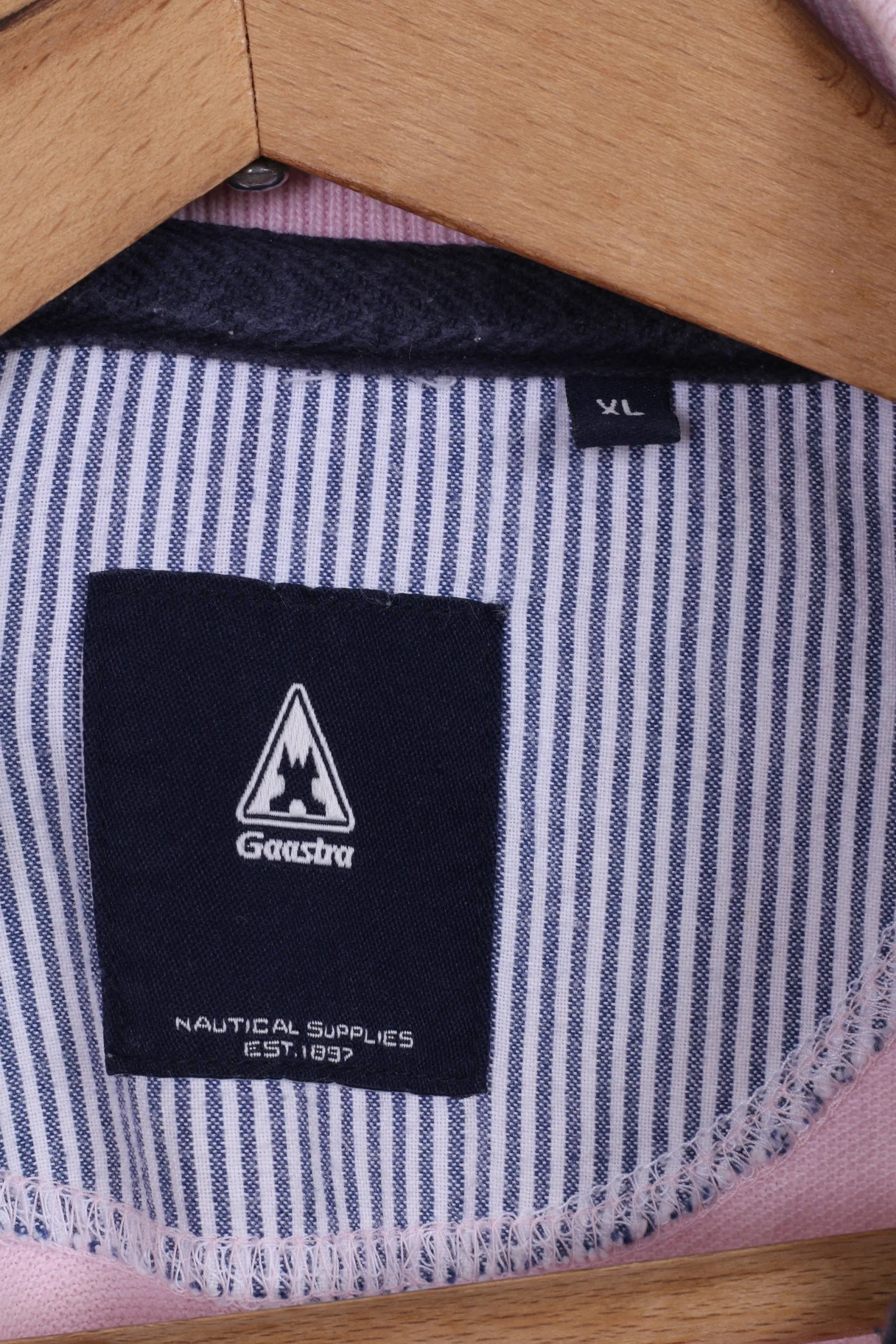 Gaastra Mens XL Polo Shirt Pink Cotton Renaissance Islands Embroidered Detailed Buttons - Image 4