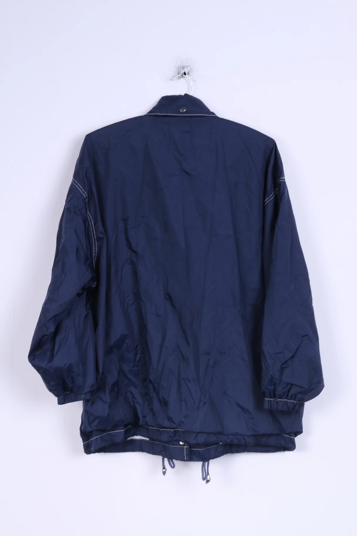 COSMOS Basic Mens 38/40 M Jacket Navy Hidden Hood Nylon Waterproof Top - Image 6