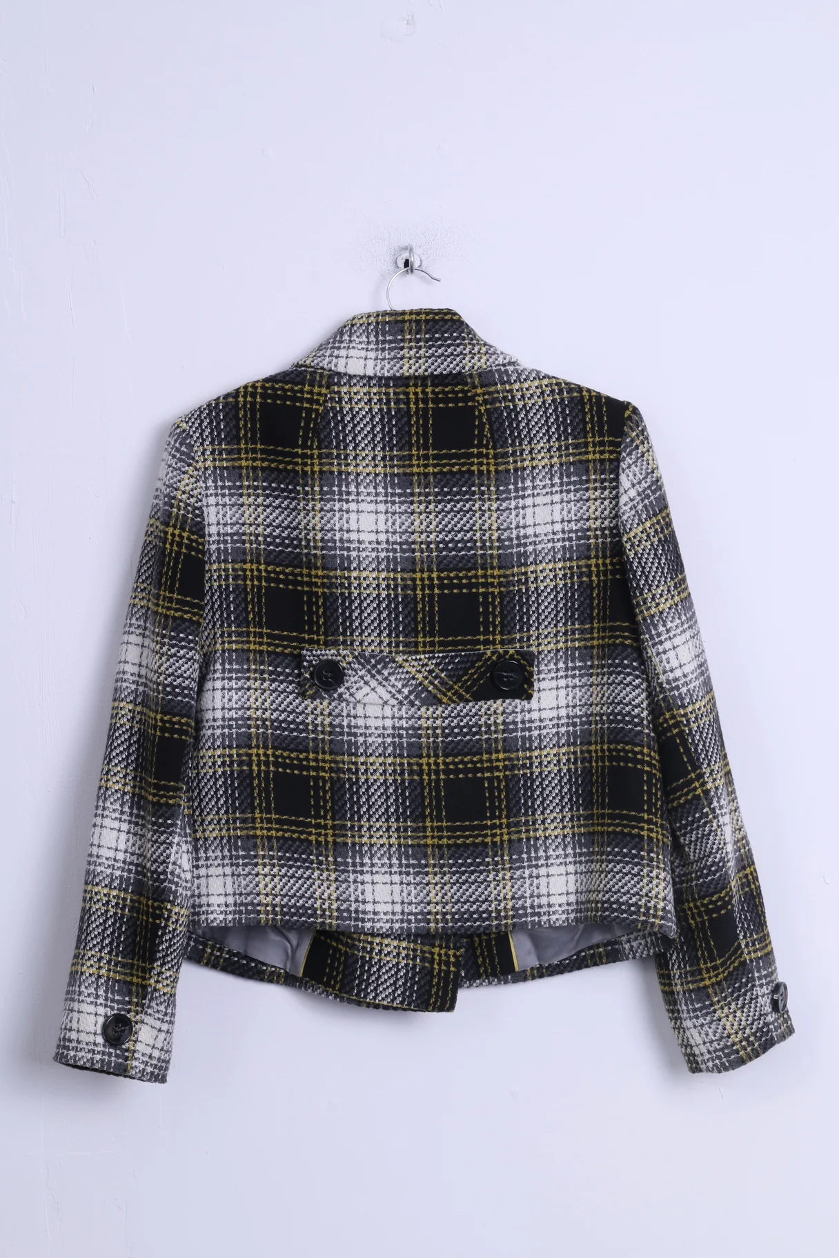 Marks & Spencer Womens 14 Jacket Grey Wool Blend Double Breasted Coat - Image 6
