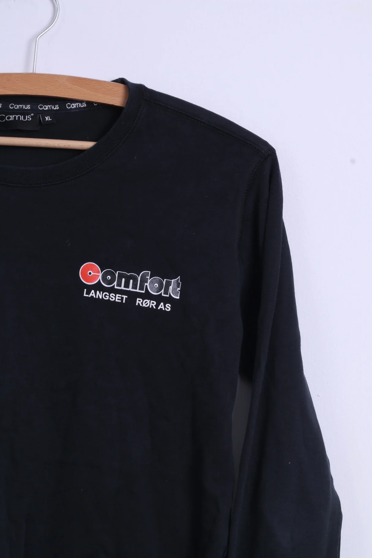 Camus Womens XL Shirt Black Cotton Long Sleeve Comfort Langset - Image 3