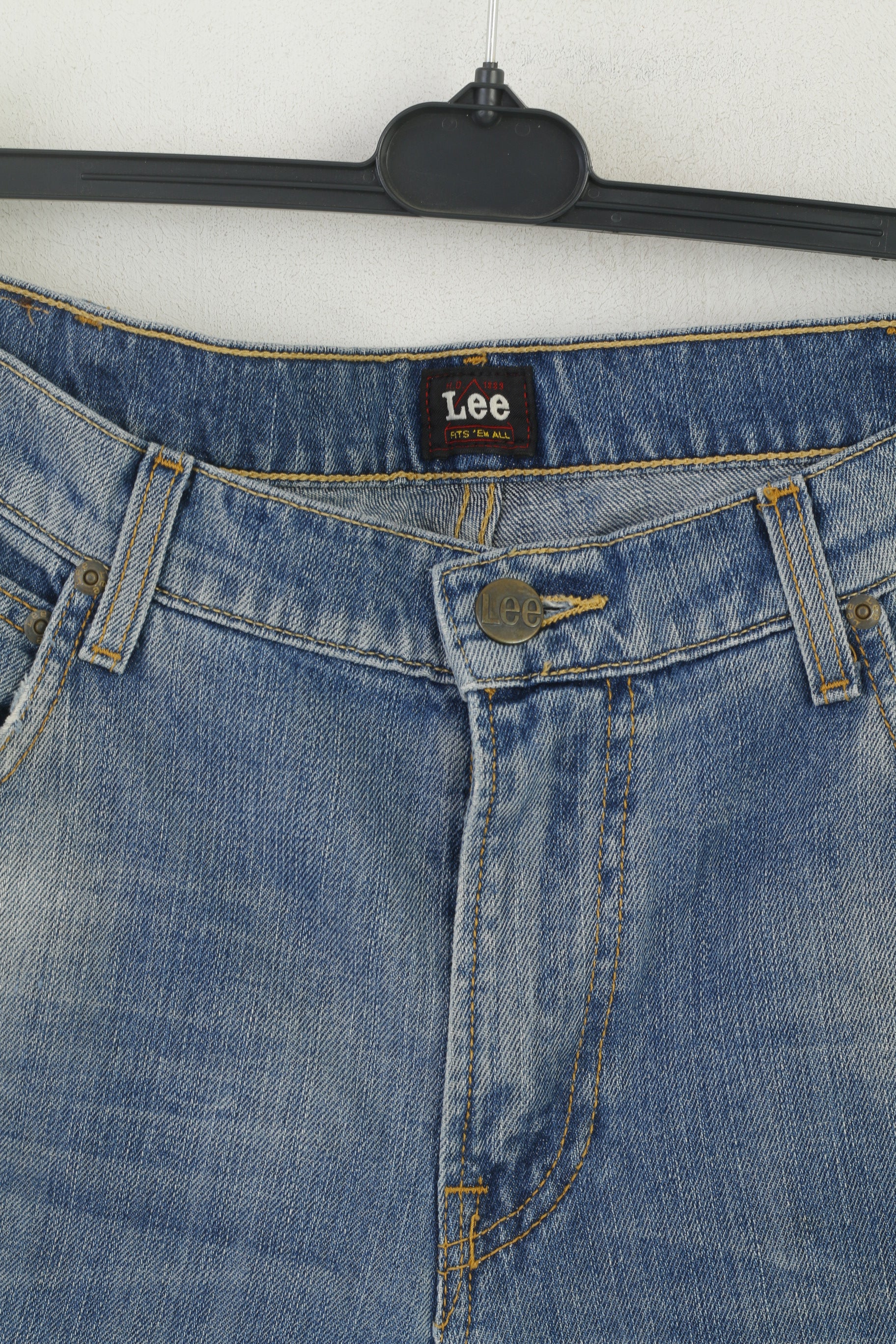Lee Men 33 Jeans Trousers Blue Cotton Zed Classic Straight Slim Leg Vintage Pants - Image 2