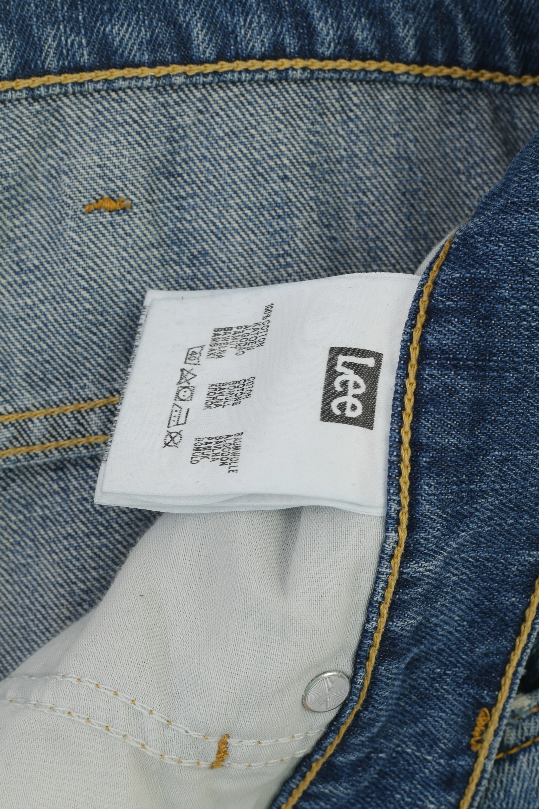 Lee Men 33 Jeans Trousers Blue Cotton Zed Classic Straight Slim Leg Vintage Pants - Image 4