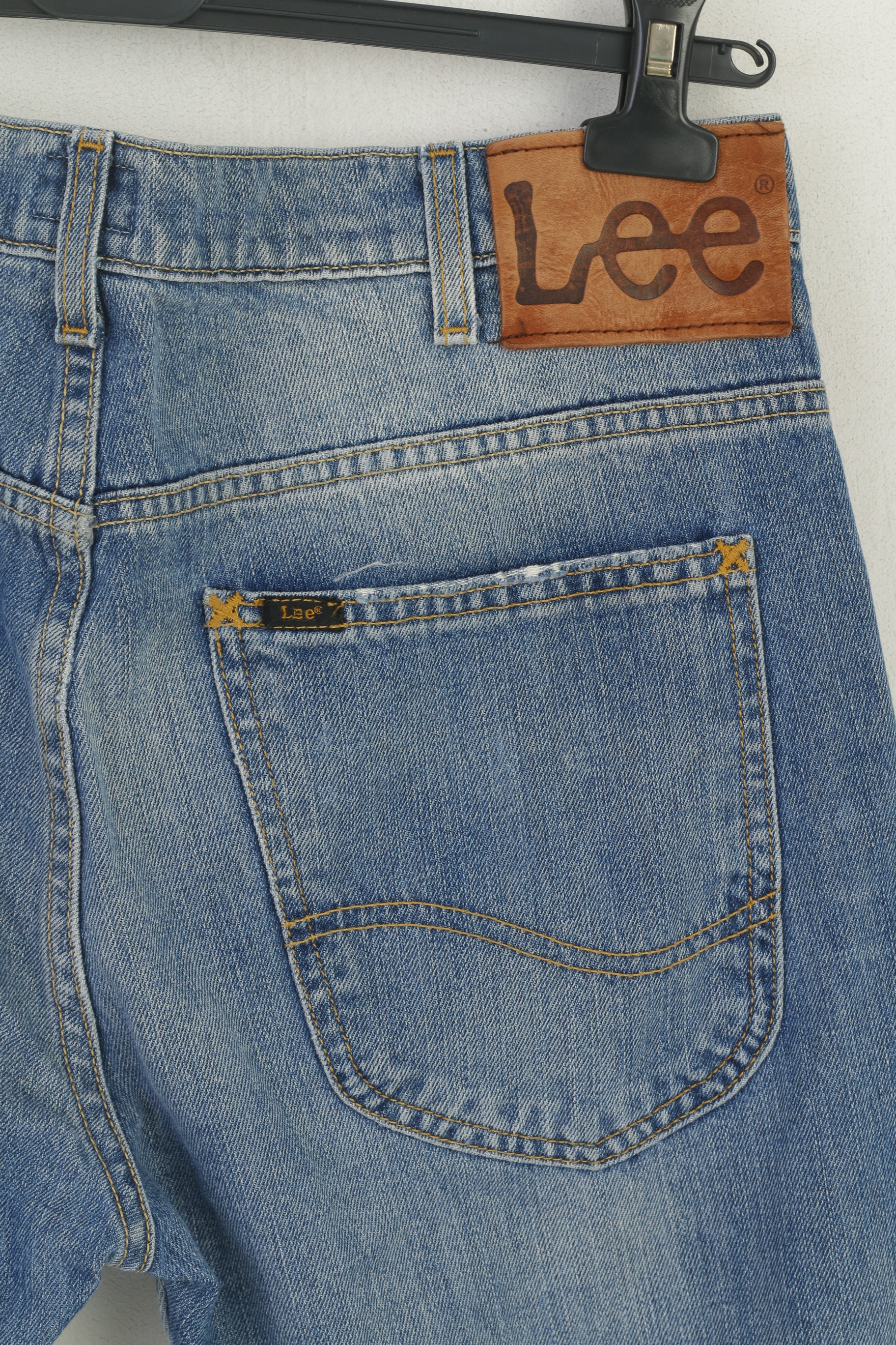 Lee Men 33 Jeans Trousers Blue Cotton Zed Classic Straight Slim Leg Vintage Pants - Image 6