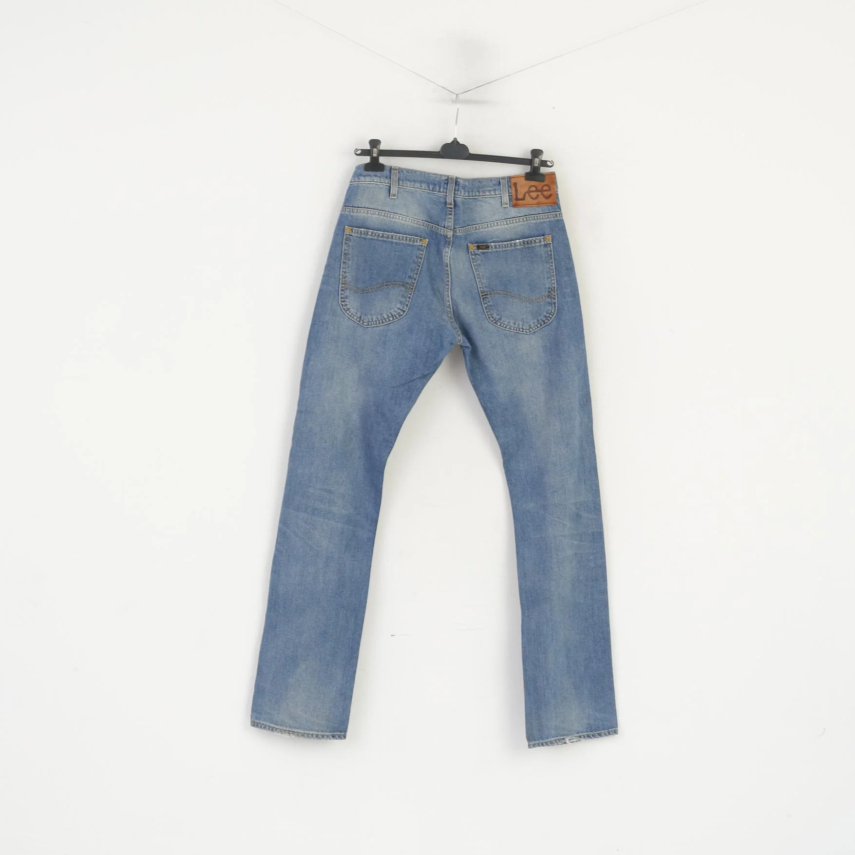 Lee Men 33 Jeans Trousers Blue Cotton Zed Classic Straight Slim Leg Vintage Pants - Image 7