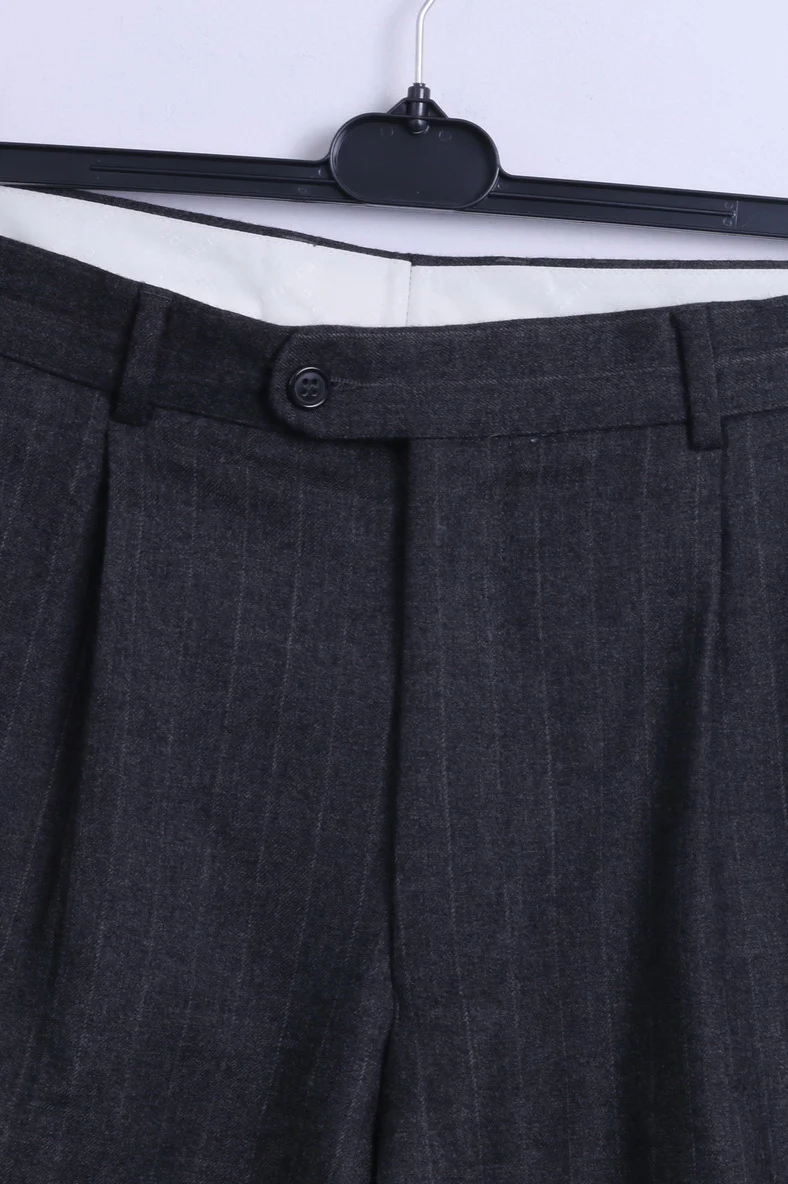 Pierre Cardin Mens 50 L Trousers Grey Wool Elegant Casual Pants - Image 2