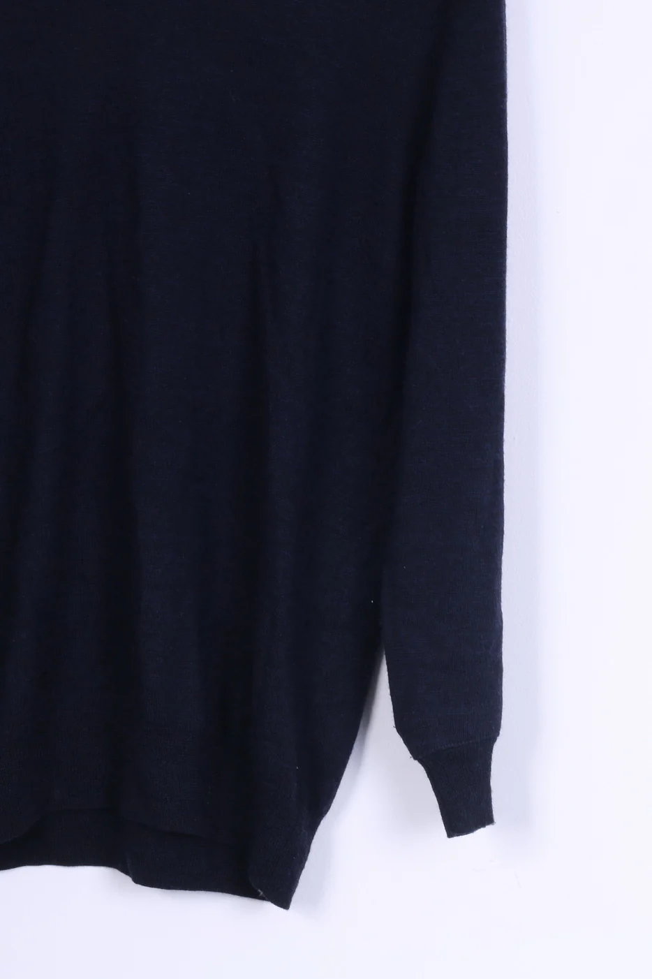 CR Clothing Australia Mens S Jumper Navy Wool Merino V Neck Lightweight Sweater - Image 3