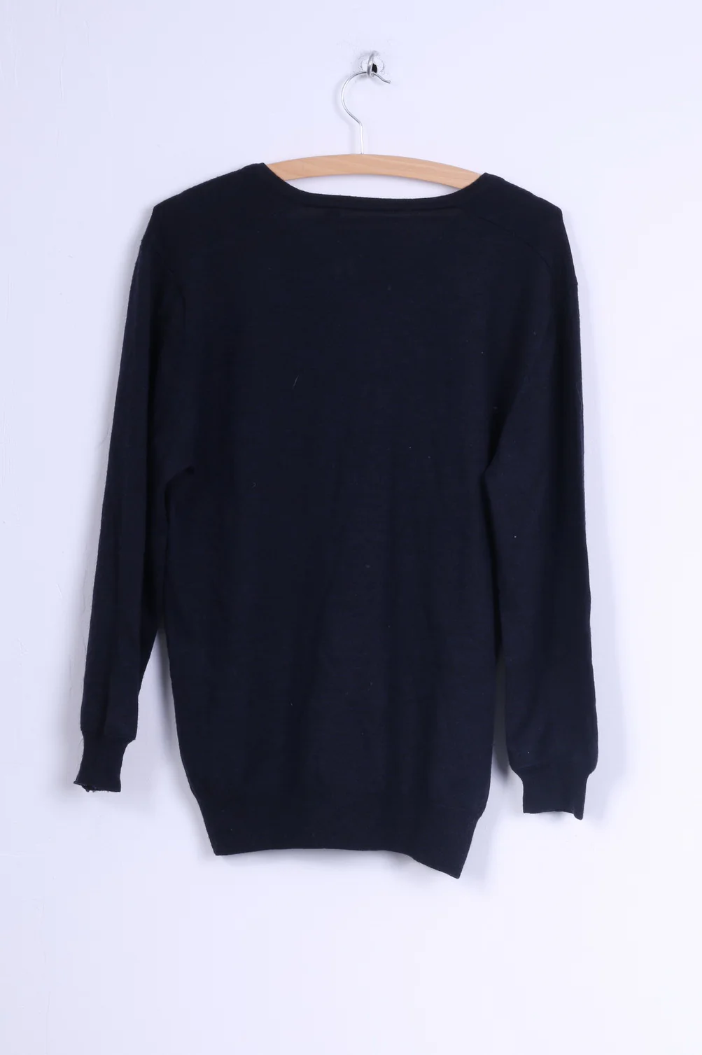 CR Clothing Australia Mens S Jumper Navy Wool Merino V Neck Lightweight Sweater - Image 6
