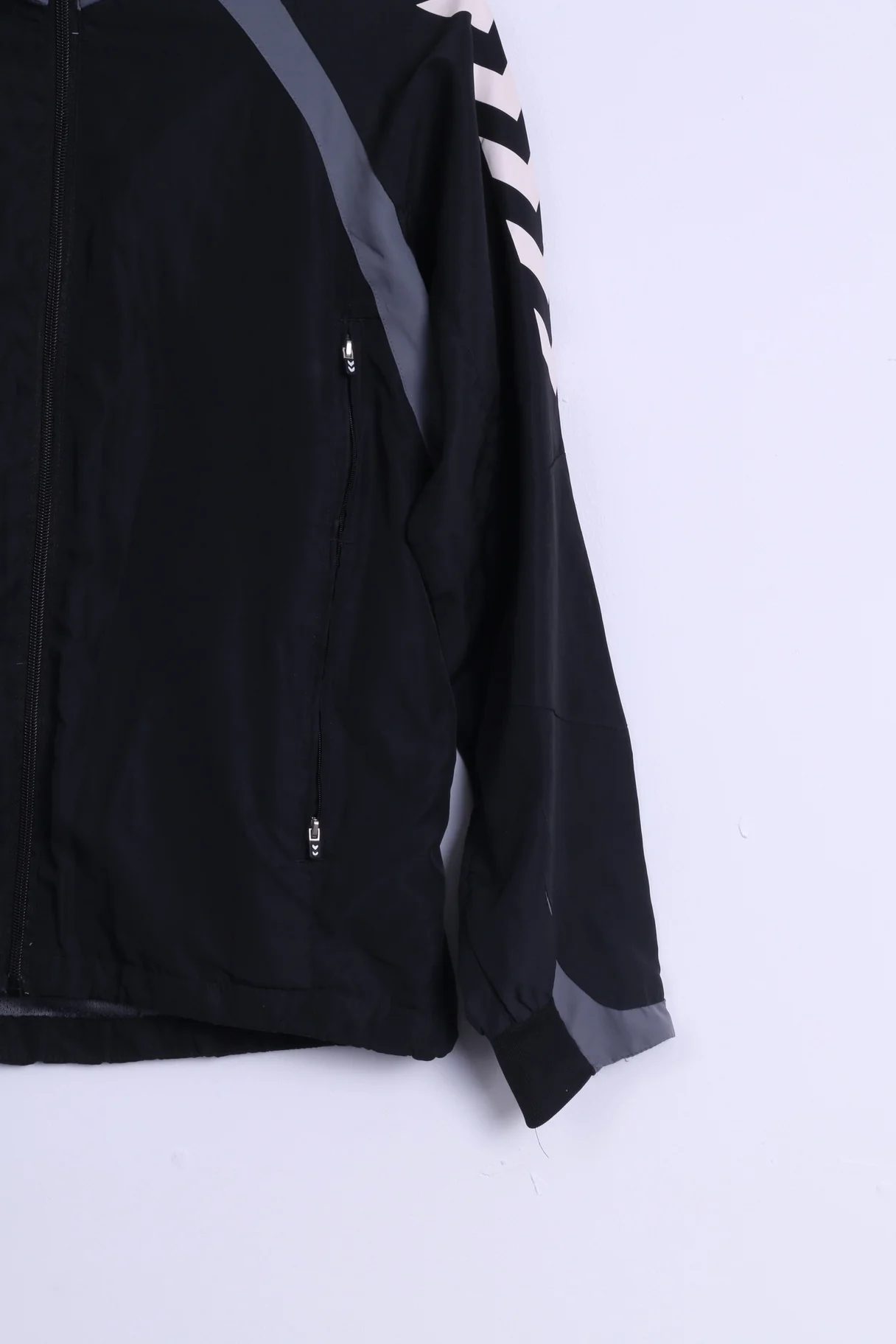 Hummel Mens S Track Top Jacket Black Zip Up Lightweight Training Sport Top - Image 3