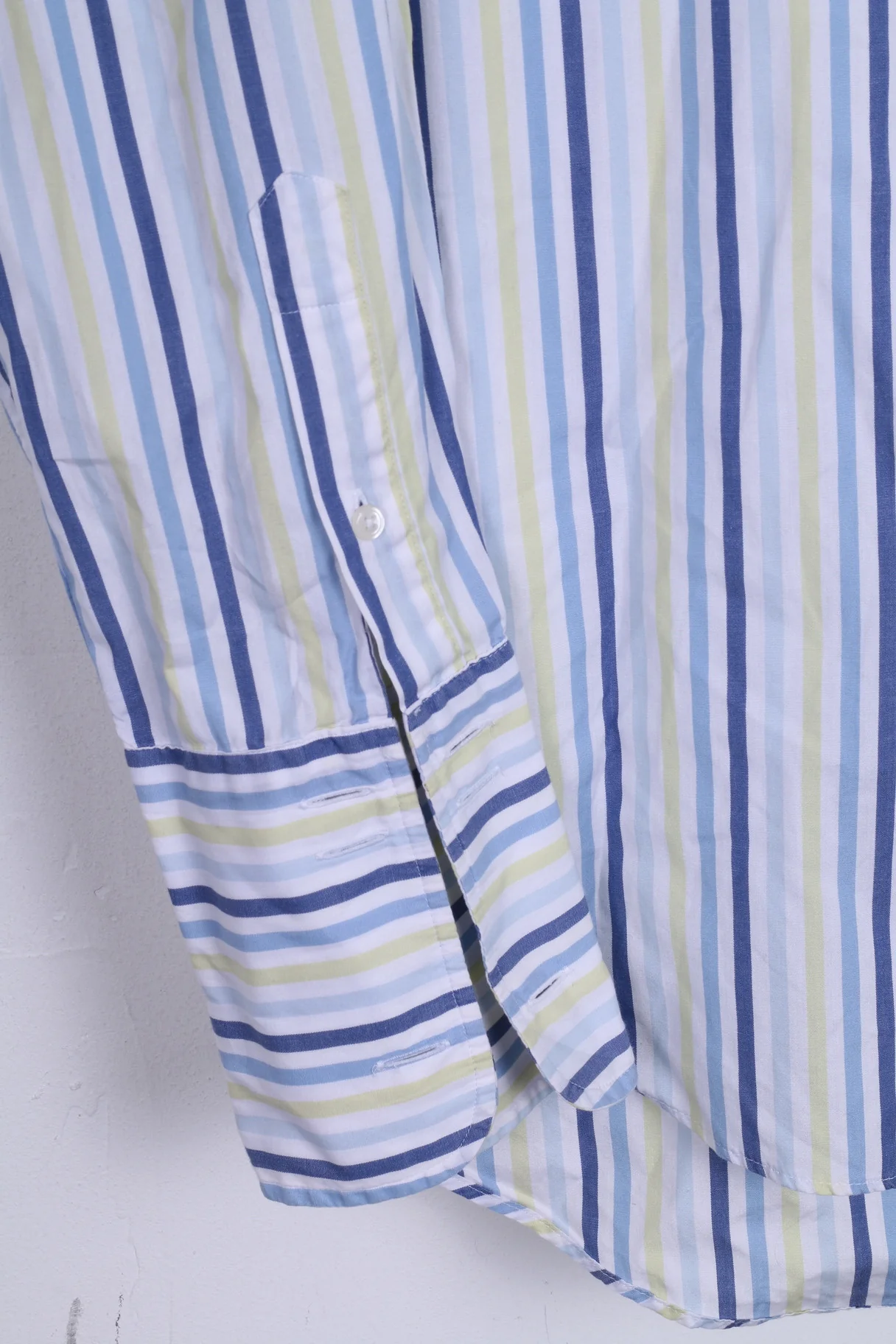 Boden Mens 15.5 L Casual Shirt Blue Stripes Cotton Long Sleeve - Image 2