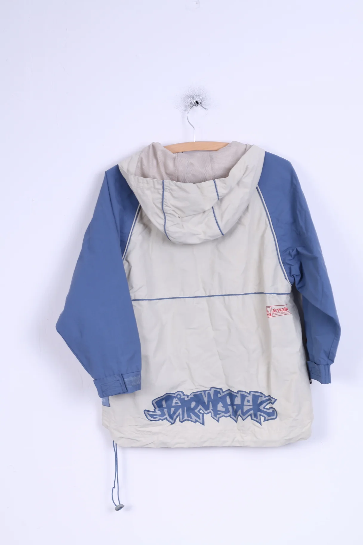 Air Walk Boys 32 10 Age Jacket Beige Blue Overhead Hooded Training Top - Image 6