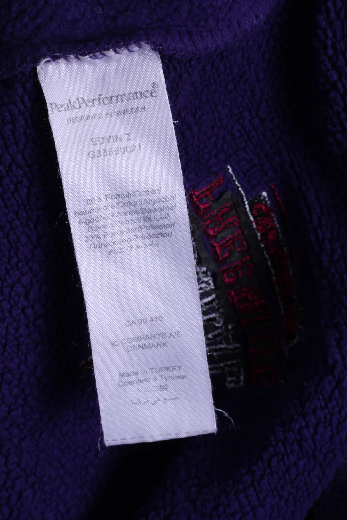 Peak Performance Mens L (M) Sweatshirt Purple Hooded Cotton Roldal Freeride - Image 5