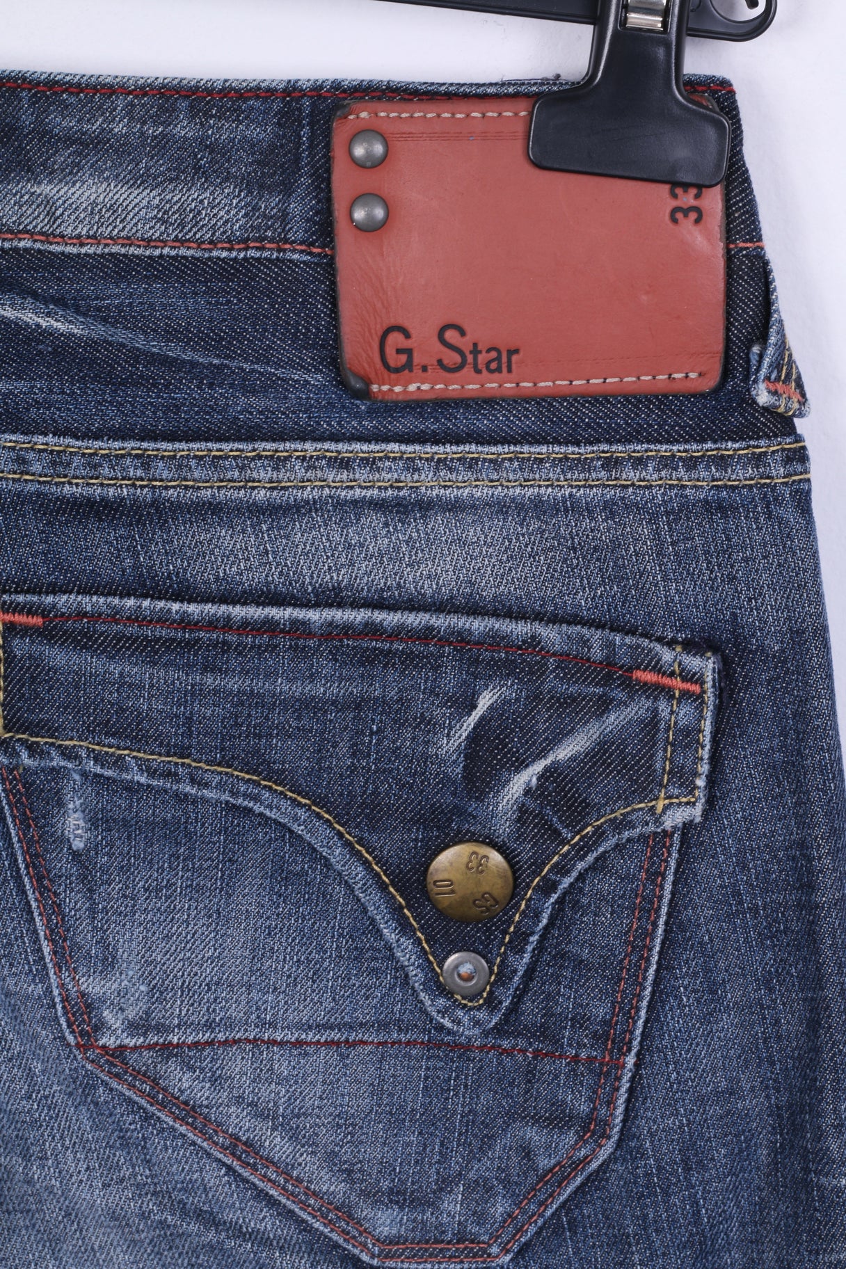 G-STAR RAW Womens W30 L30 Jeans Trousers Navy Cotton Straight Leg Italy - Image 5