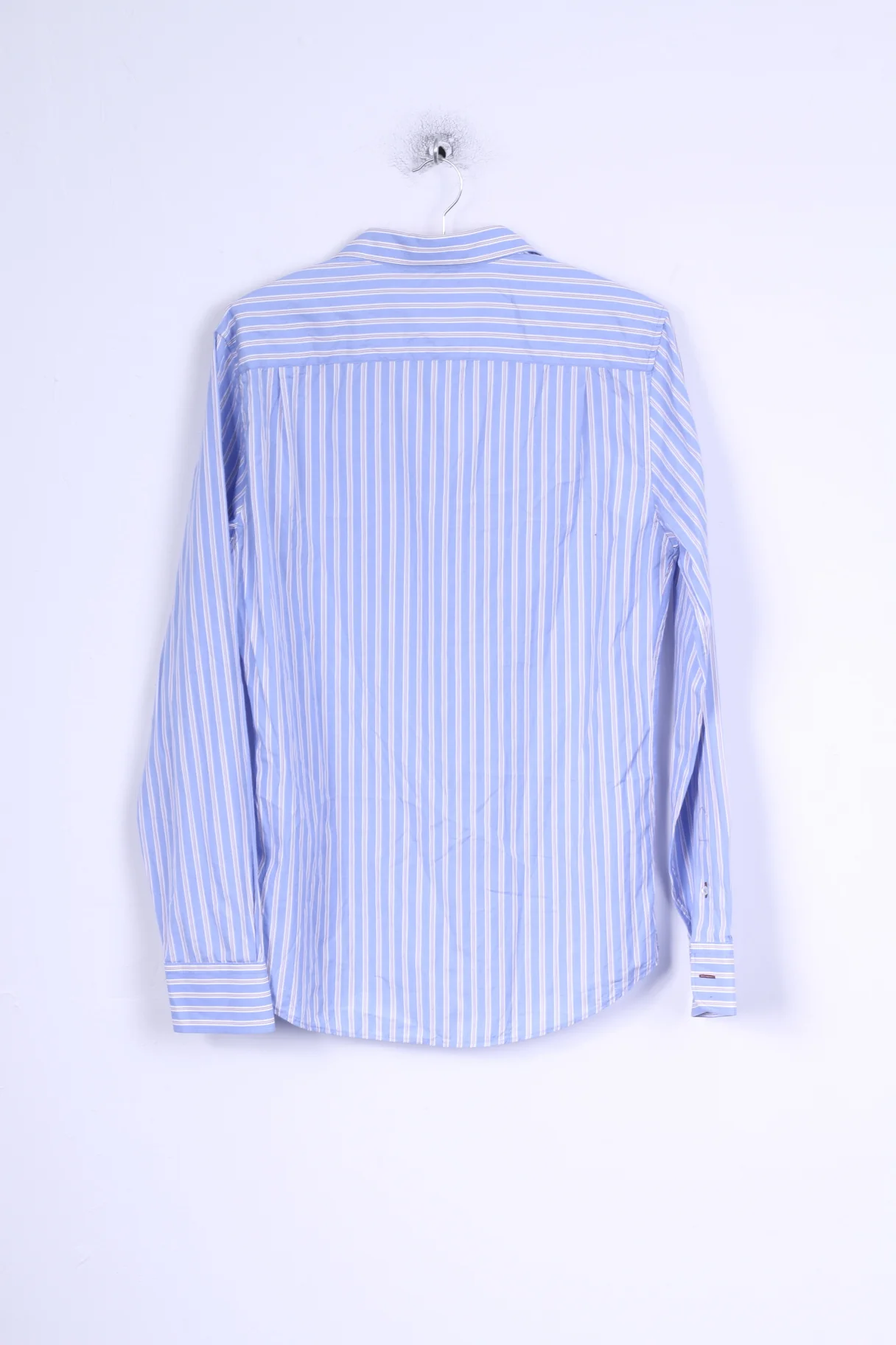 These Glory Days Mens M Casual Shirt Blue Striped Slim Fit Egyptian Cotton - Image 6