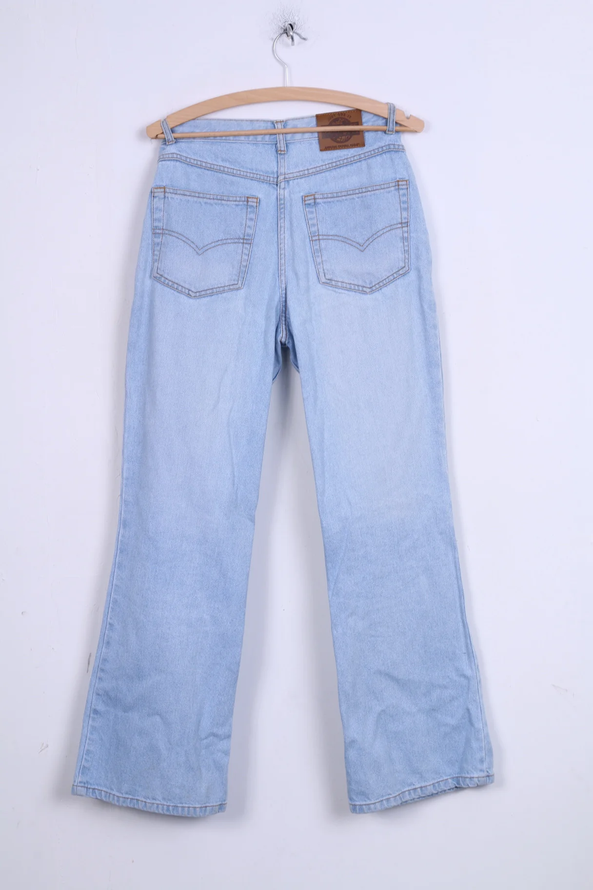 JOHN F.GEE Womens 38 Trousers Jeans Light Blue High Waist Denim Retro Cotton - Image 6