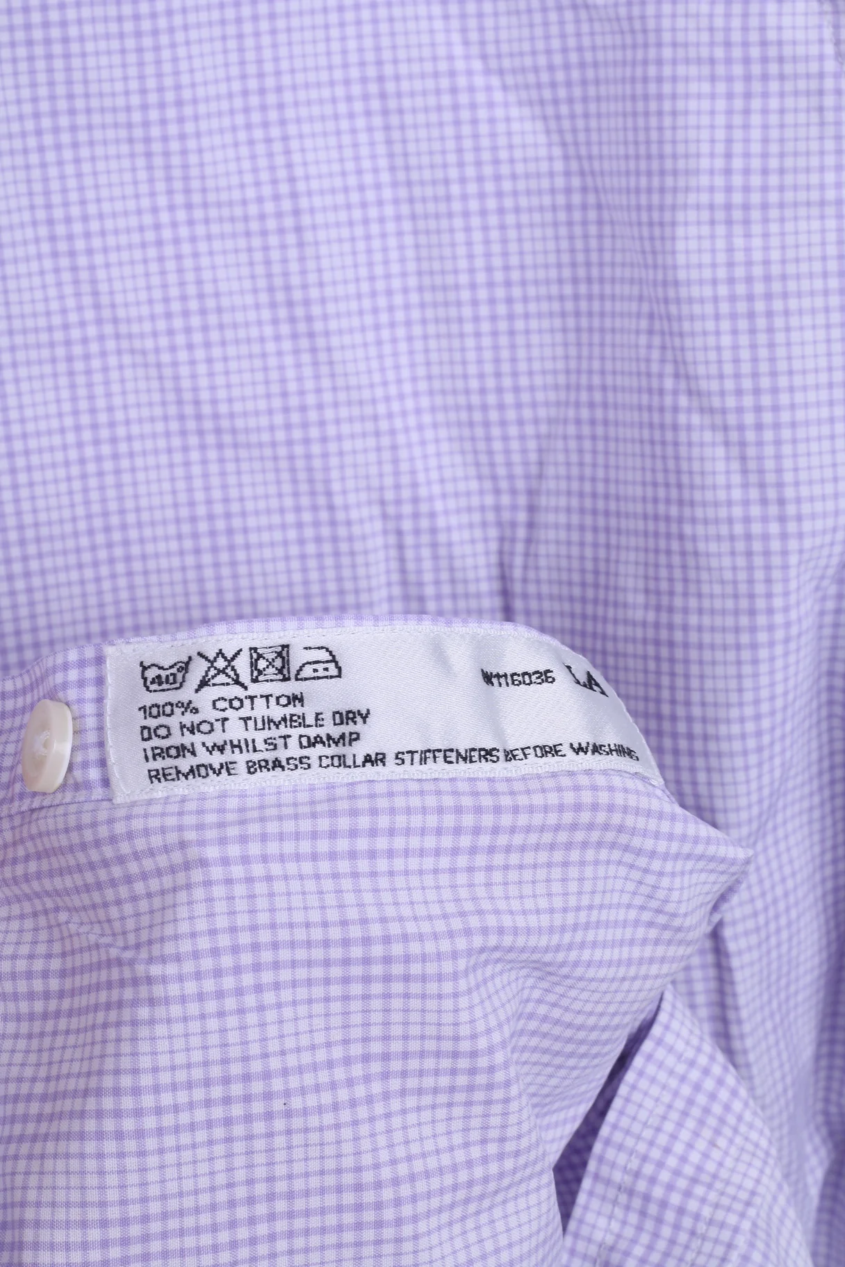 Charles Tyrwhitt Mens M 39 Casual Shirt Check Cotton Purple Long Sleeve - Image 5