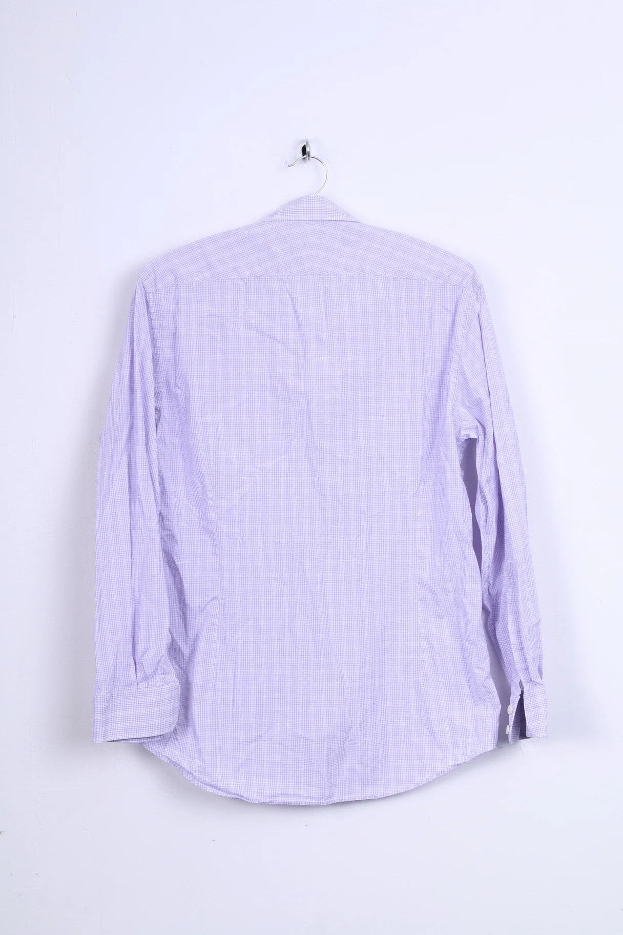 Charles Tyrwhitt Mens M 39 Casual Shirt Check Cotton Purple Long Sleeve - Image 6