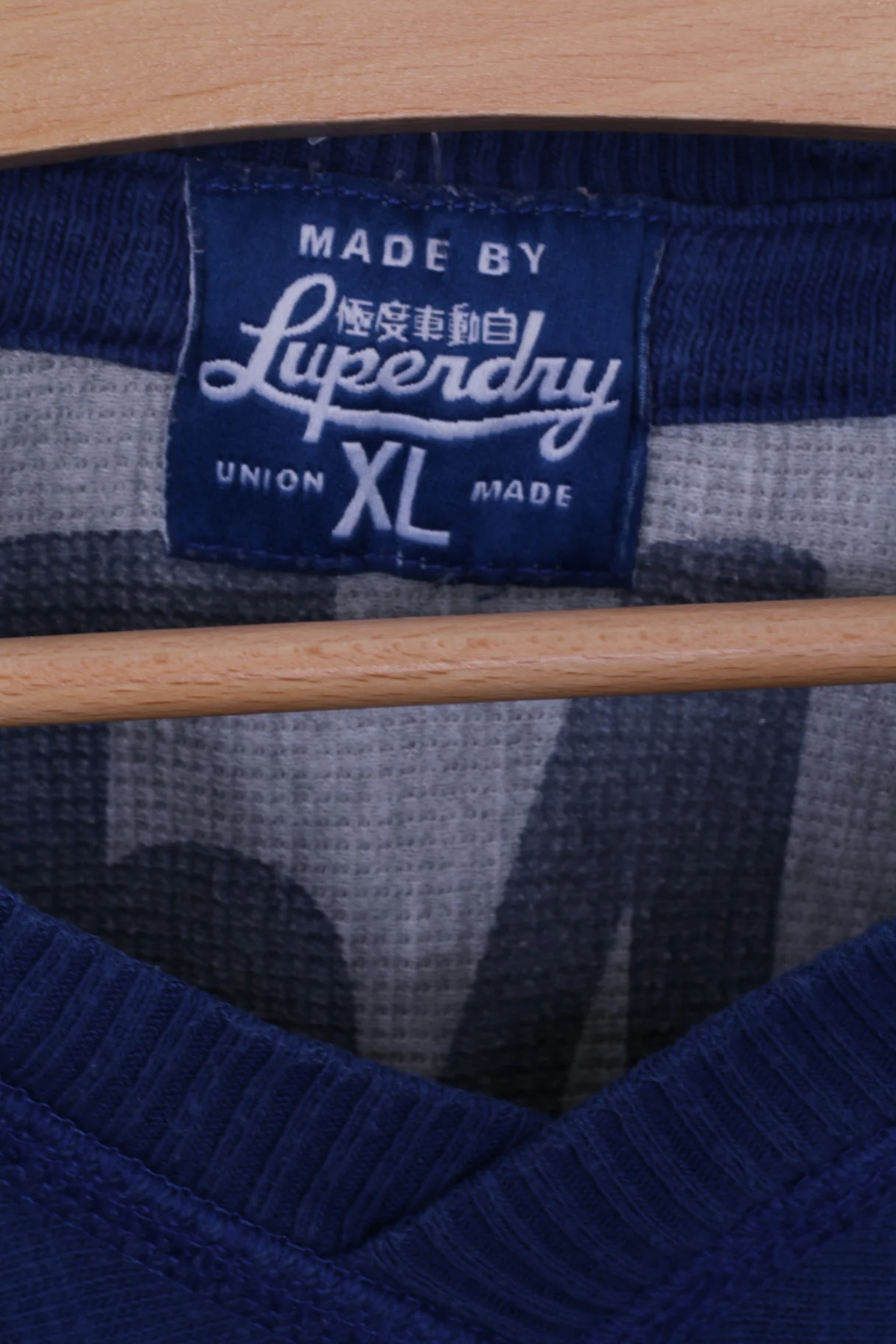 Superdry Mens XL (M) Sweatshirt Blue V Neck Cotton State #45 - Image 4