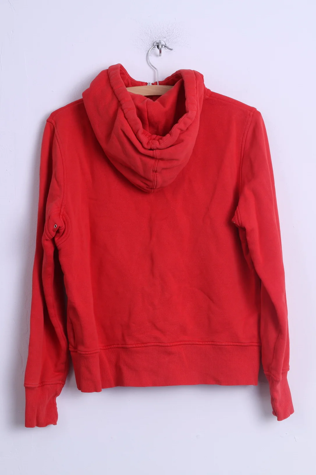 GANT Womens L Sweatshirt Red Cotton Hooded Zip Up Sportswear - Image 7