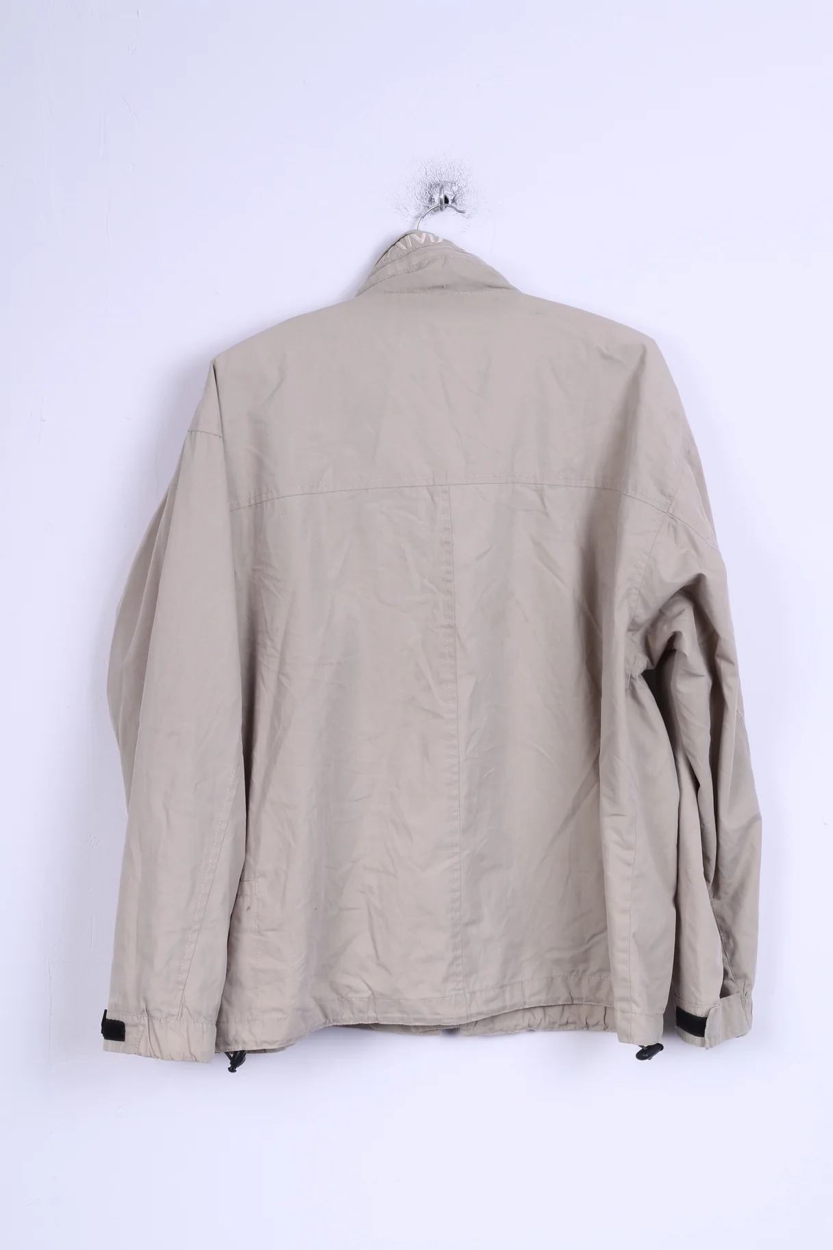 Camaro CMR Mens M Jacket Beige Lightweight Zip Up Hidden Hood Top - Image 5