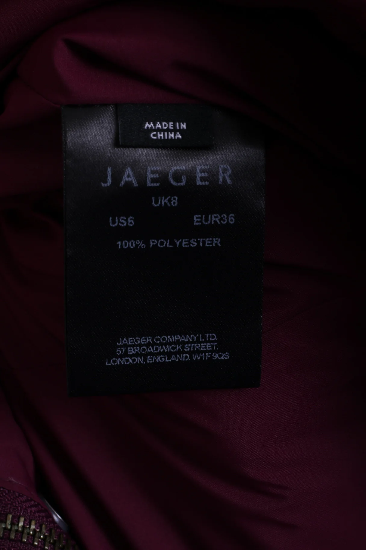 JAEGER Womens 8 S Jacket Purple Shawl Full Zip Warm - Image 4
