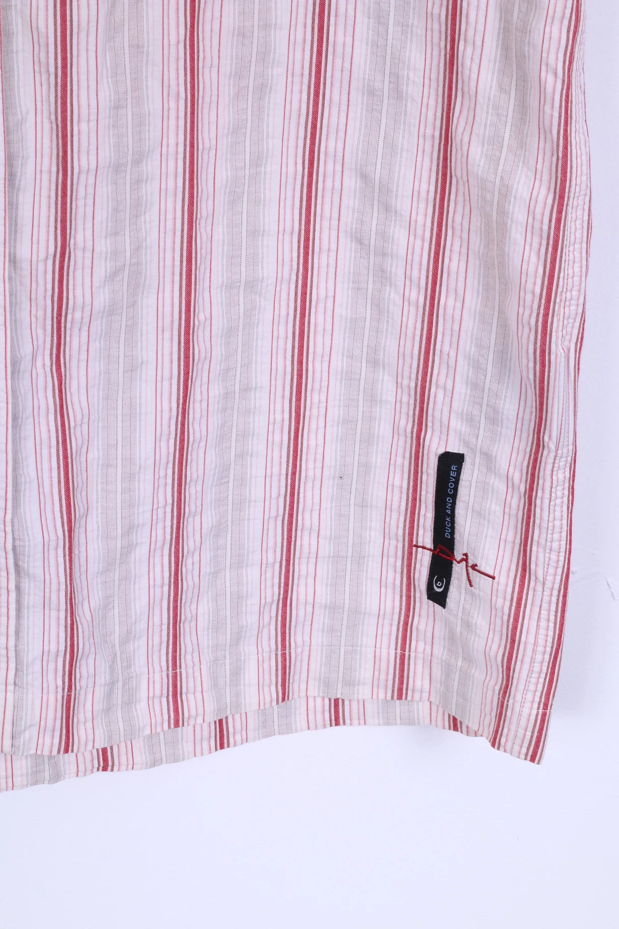Duck And Cover Mens M Casual Shirt Cotton Multi Striped Short Sleeve - Image 2