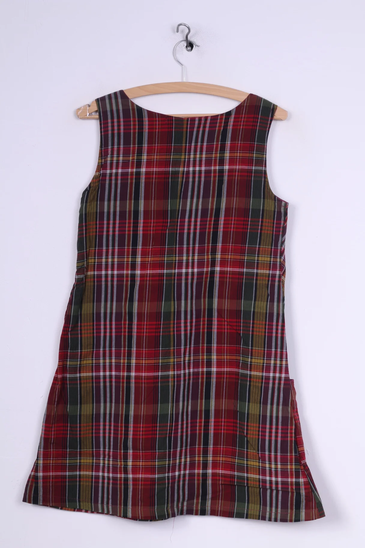 TRF Womens S Mini Dress Purple Check India Embroidered Tunic Folk Dress - Image 4