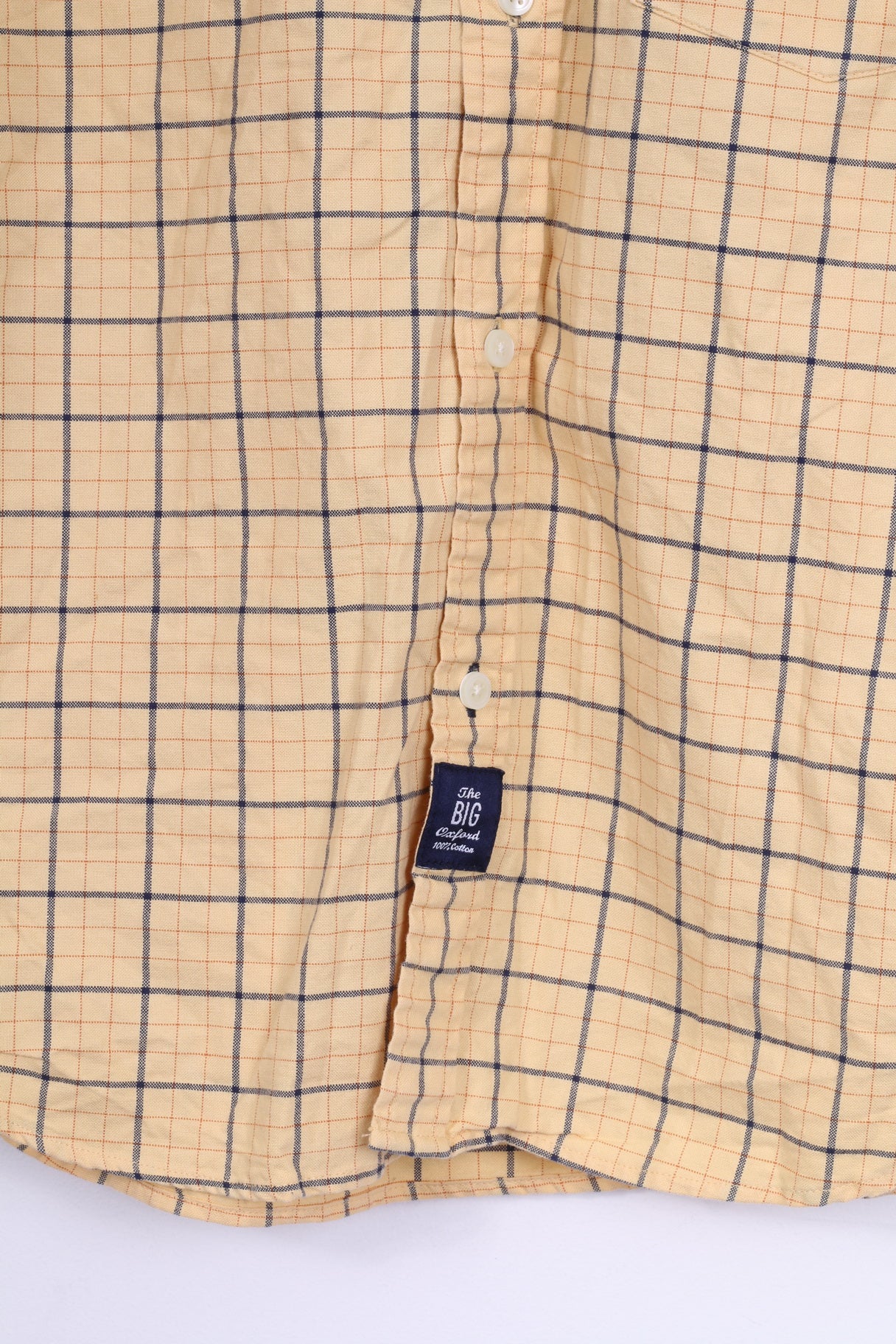GAP Boys TTG XXL Casual Shirt Yellow Cotton The Big Oxford Checkered - Image 3