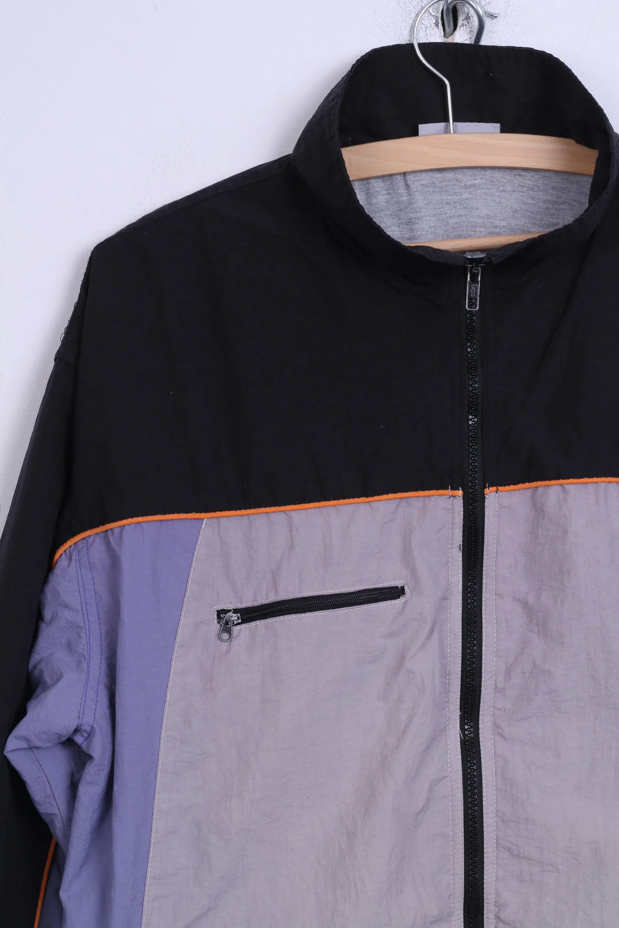 TOP LINE Womens S Track Top Jacket Nylon Retro Sweatshirt Grey Jacket - Image 2
