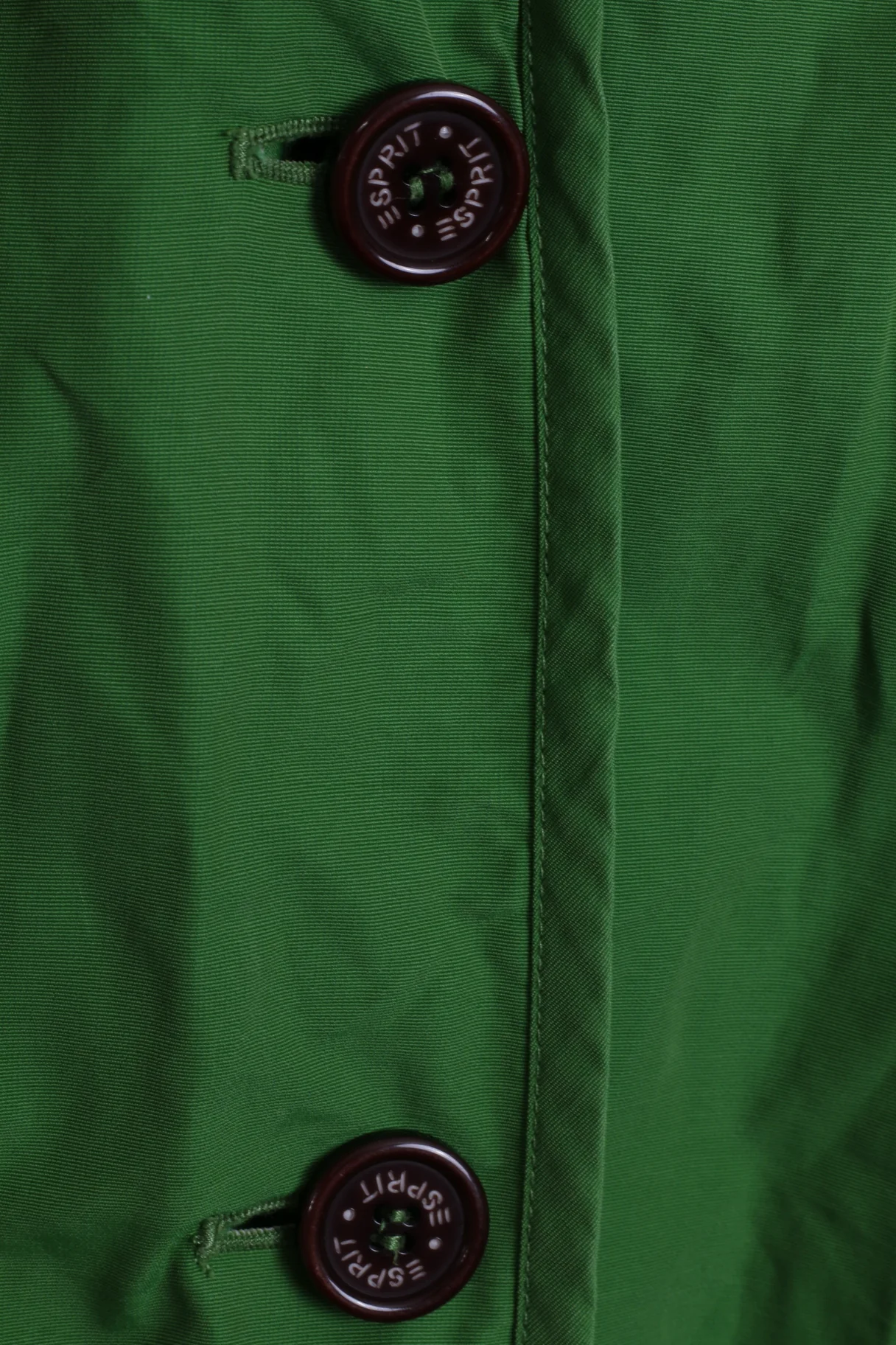 Esprit Womens XL Jacket Green Hooded Nylon Sportswear Top Coat Detailed Buttons - Image 4