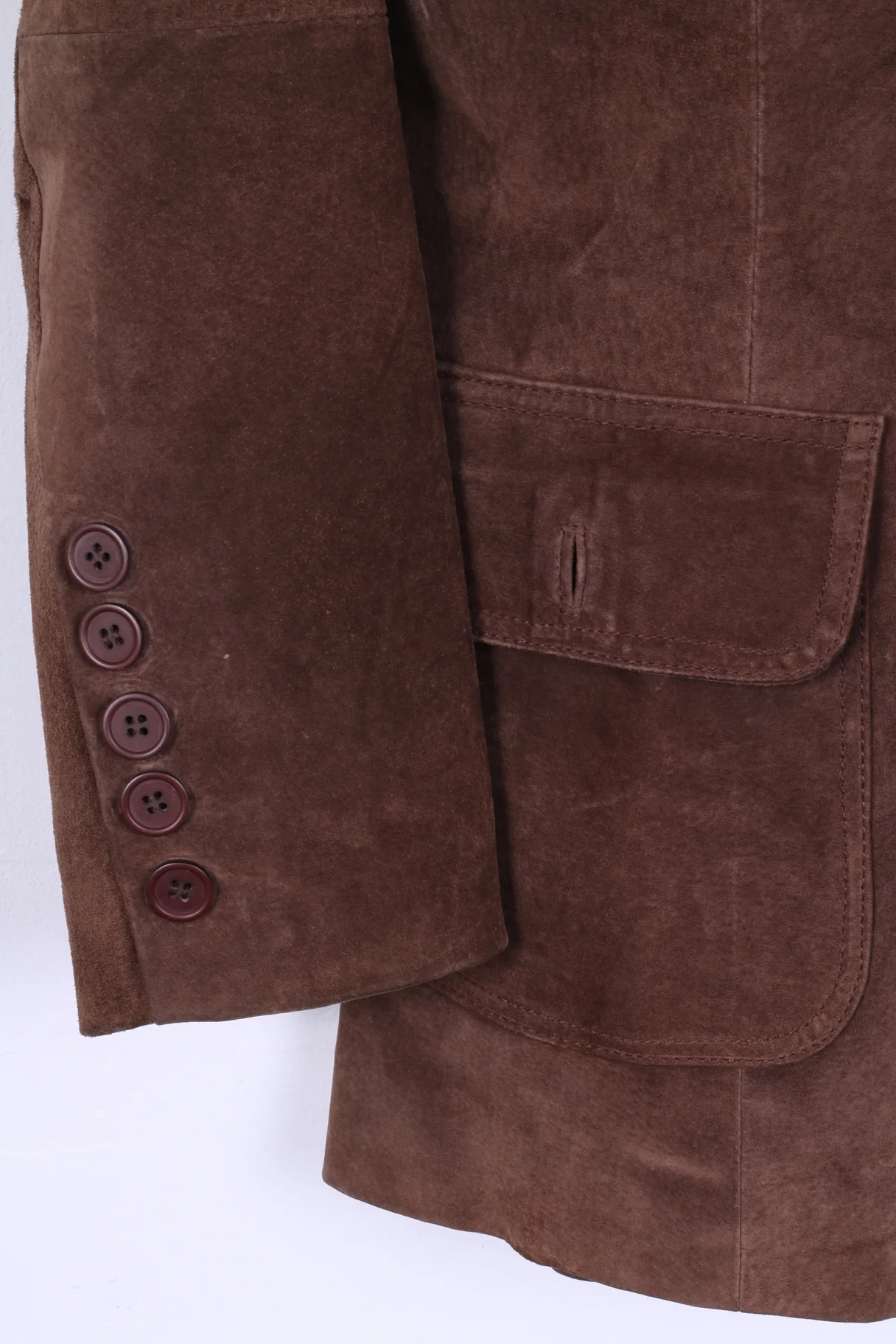 Full Power Womens M Jacket Brown Leather Single Breasted Outwear - Image 3