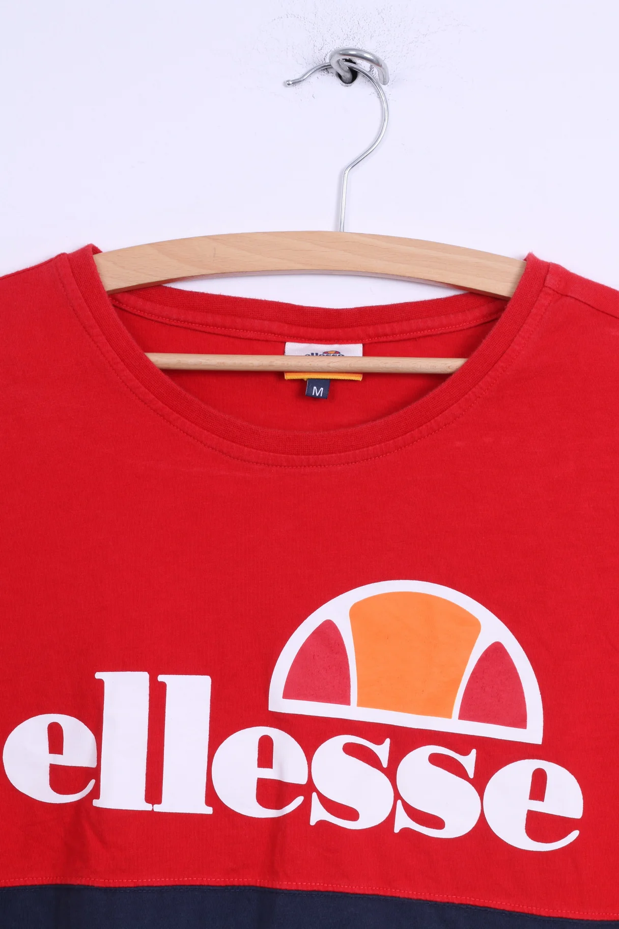 Ellesse Mens M T-Shirt Red Cotton Graphic Crew Neck Logo - Image 2