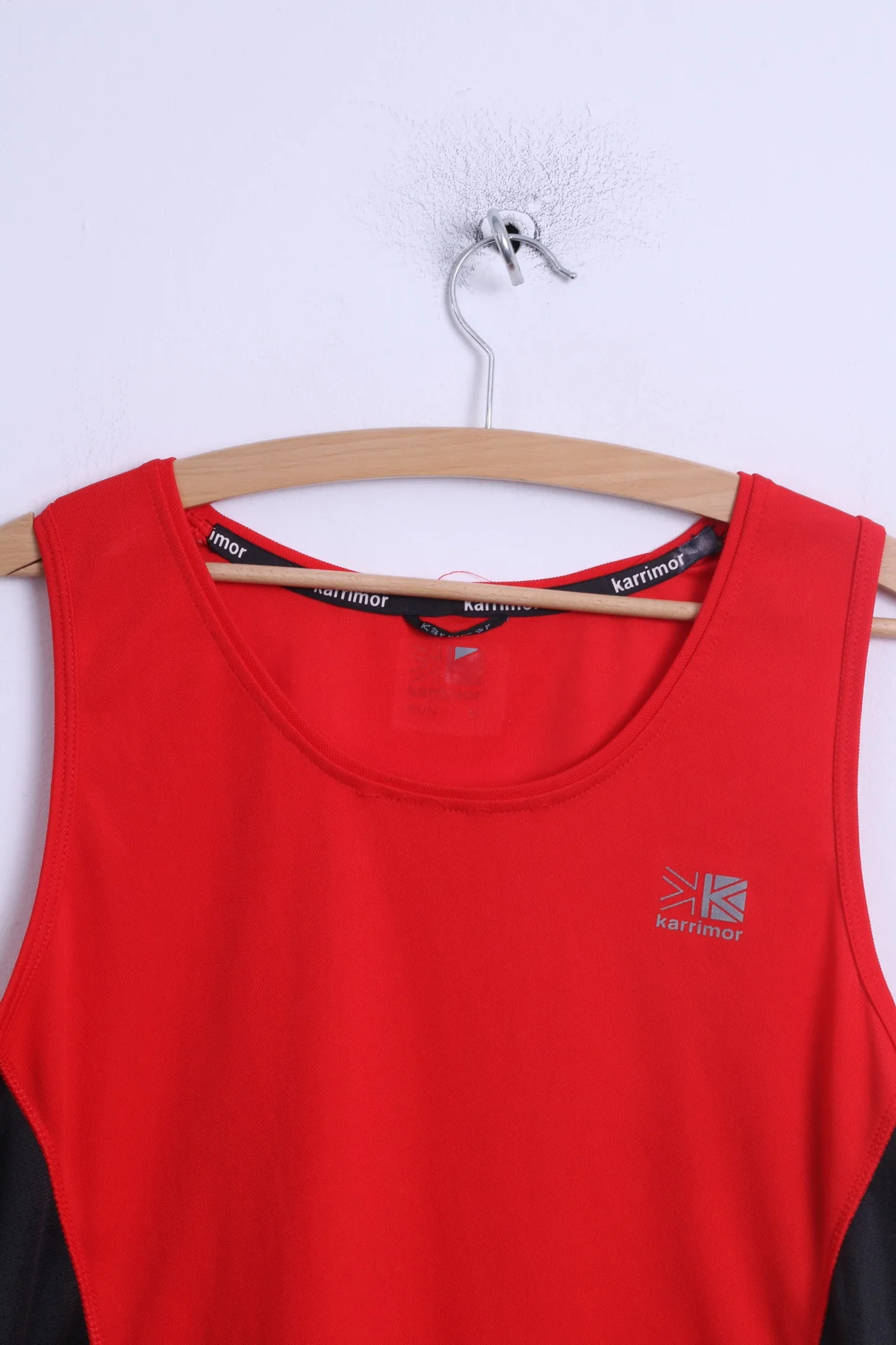 Karrimor Mens M Run Shirt Red Sleeveless Stretch Running Tank Top - Image 2