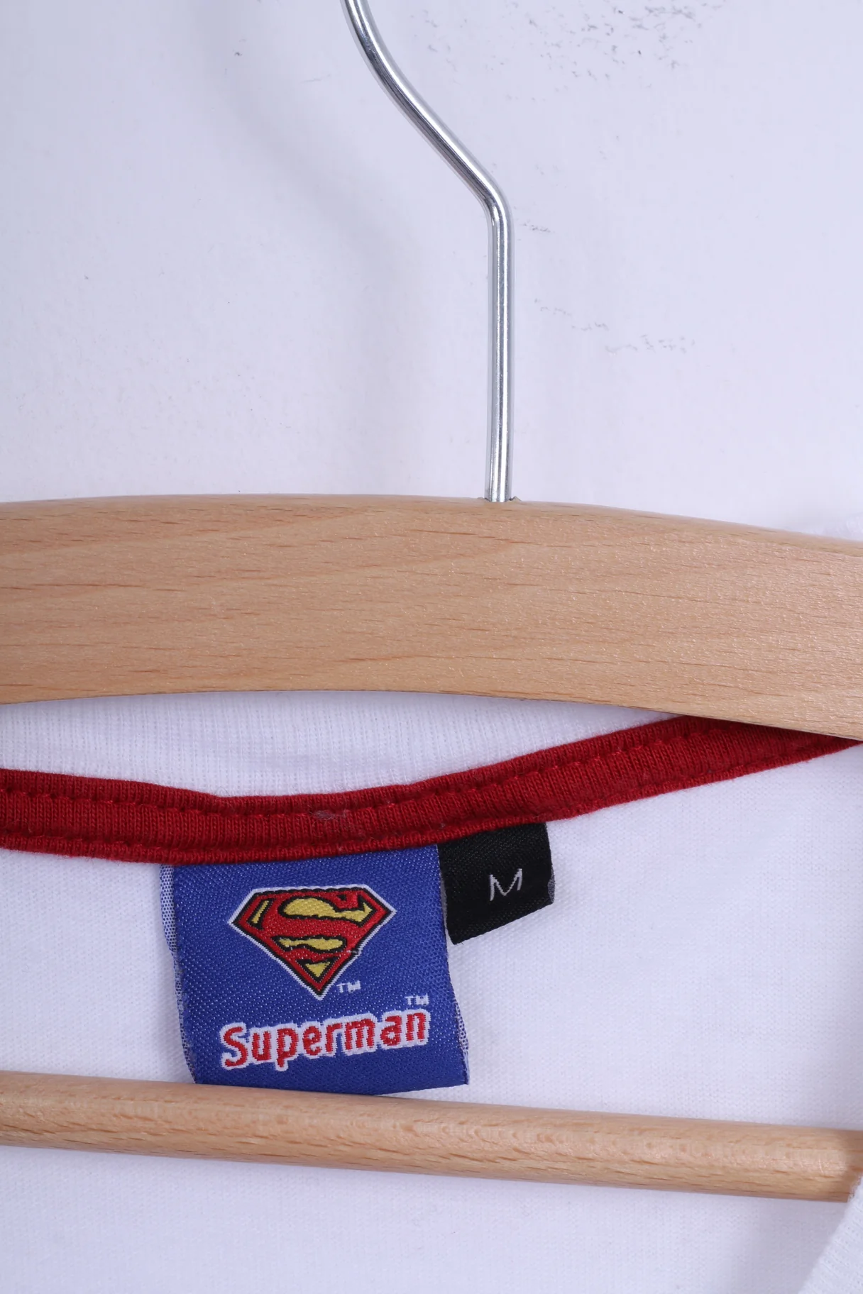 George Mens M T-Shirt White Cotton Superman Graphic Crew Neck - Image 3
