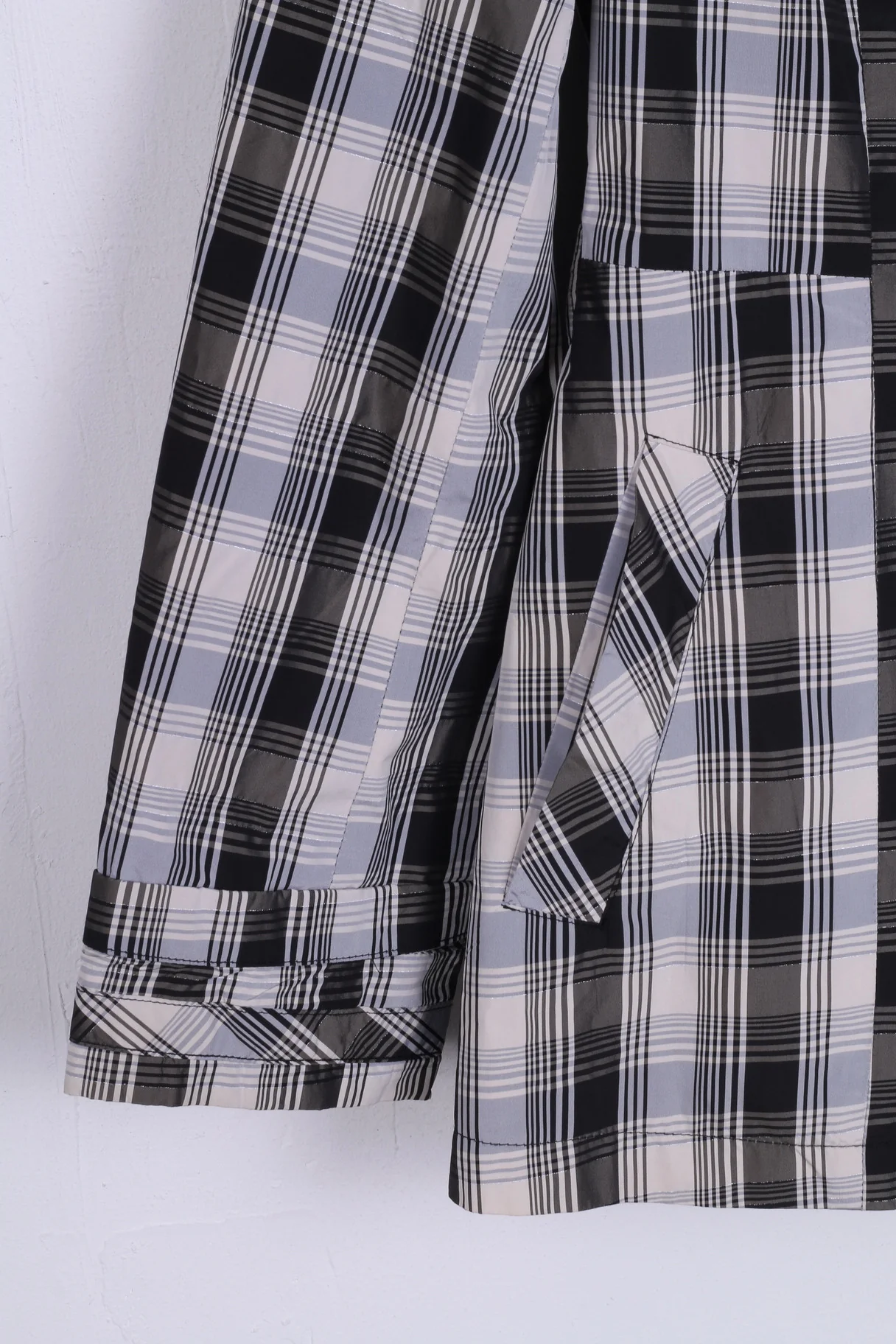 Jasper Conran Womens  10 M Jacket Black White Check  Single Breasted Shoulder Pads - Image 2