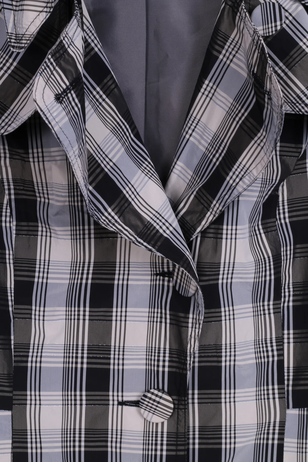Jasper Conran Womens  10 M Jacket Black White Check  Single Breasted Shoulder Pads - Image 3