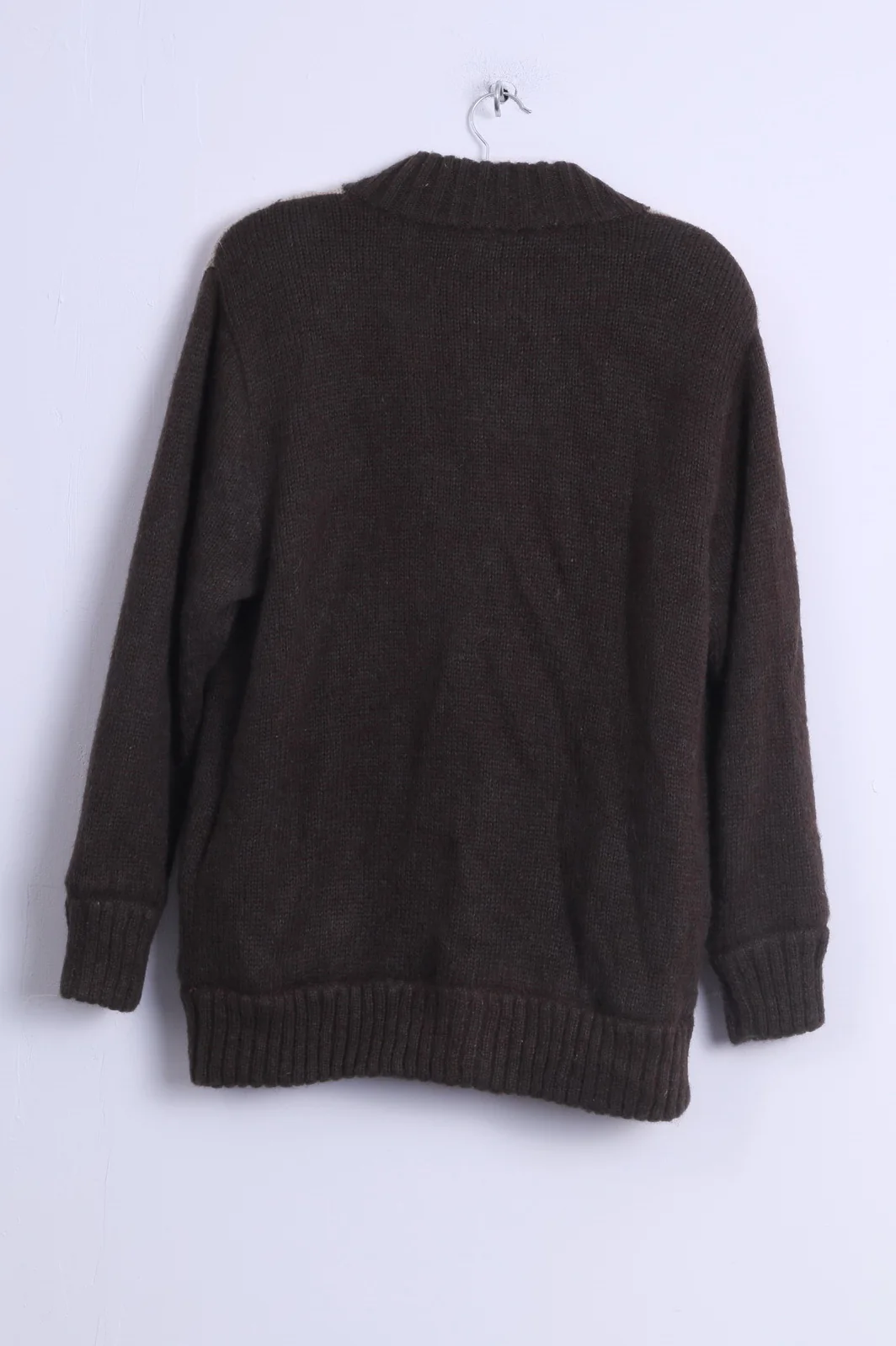 Affections Womens M/L Cardigan Jacket Brown Wool Blended Shoulder Pads Retro Sweater - Image 6
