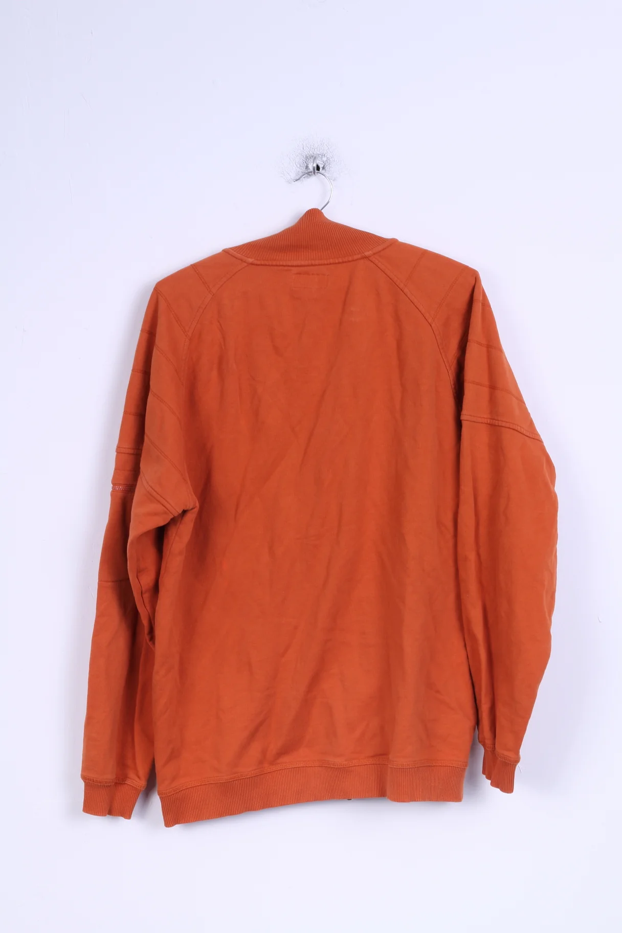 Camel Active Mens L Sweatshirt Orange Cotton Zip Up Sportswear Blouse - Image 6