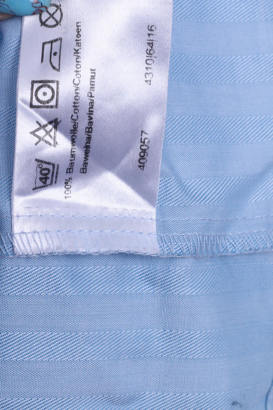 OLYMP Luxor Mens 17 43 XL Casual Shirt Blue Cotton Sim Fit Long Sleeve - Image 5