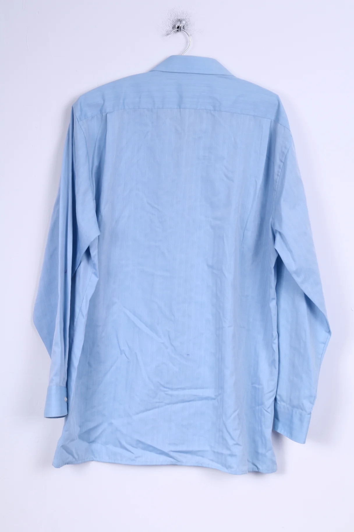 OLYMP Luxor Mens 17 43 XL Casual Shirt Blue Cotton Sim Fit Long Sleeve - Image 6