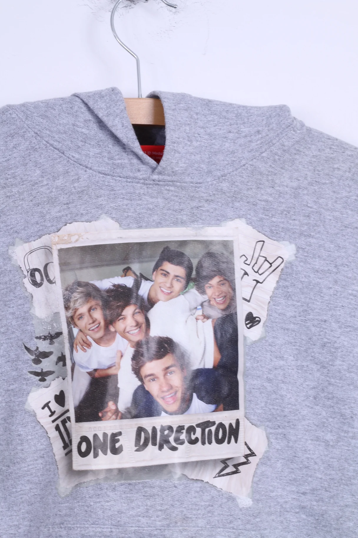 Tammy 1D Girls M Sweatshirt One Direction Grey Graphic Cotton Hoodie - Image 3