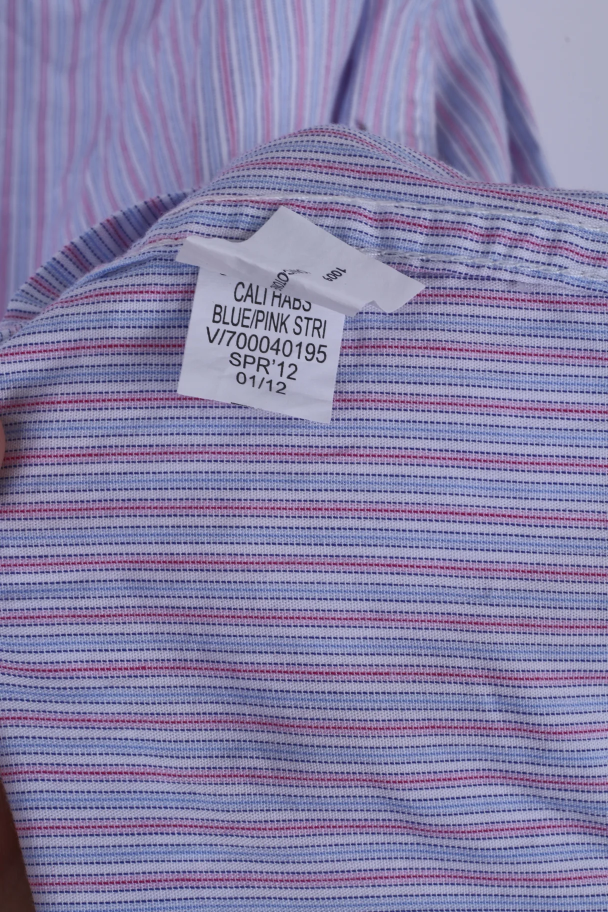 Gap Mens L Casual Shirt Blue Striped Cotton Classic Fit Long Sleeve - Image 5