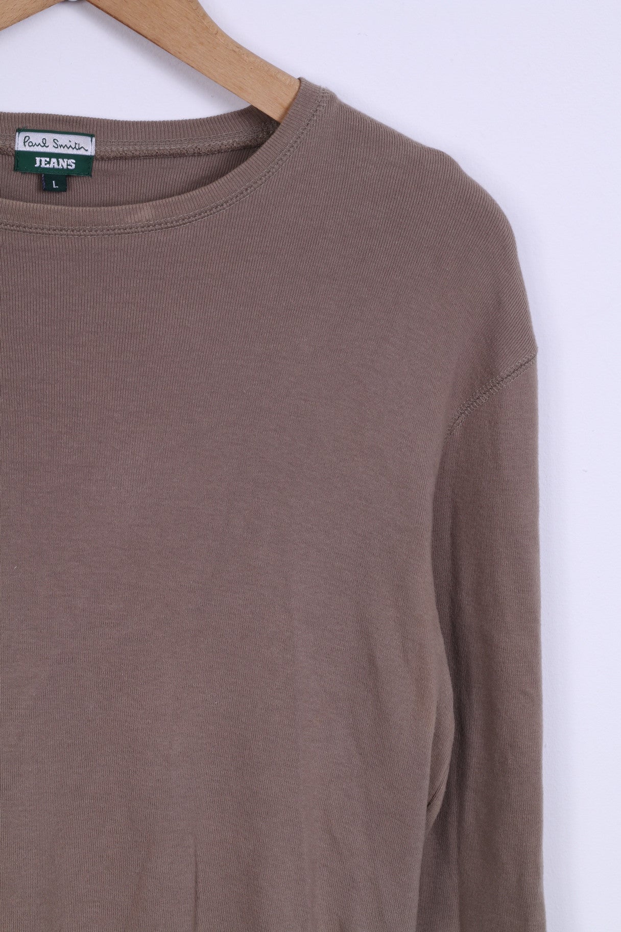 Paul Smith Jeans Mens L Shirt Long Sleeved Khaki Cotton Top - Image 2