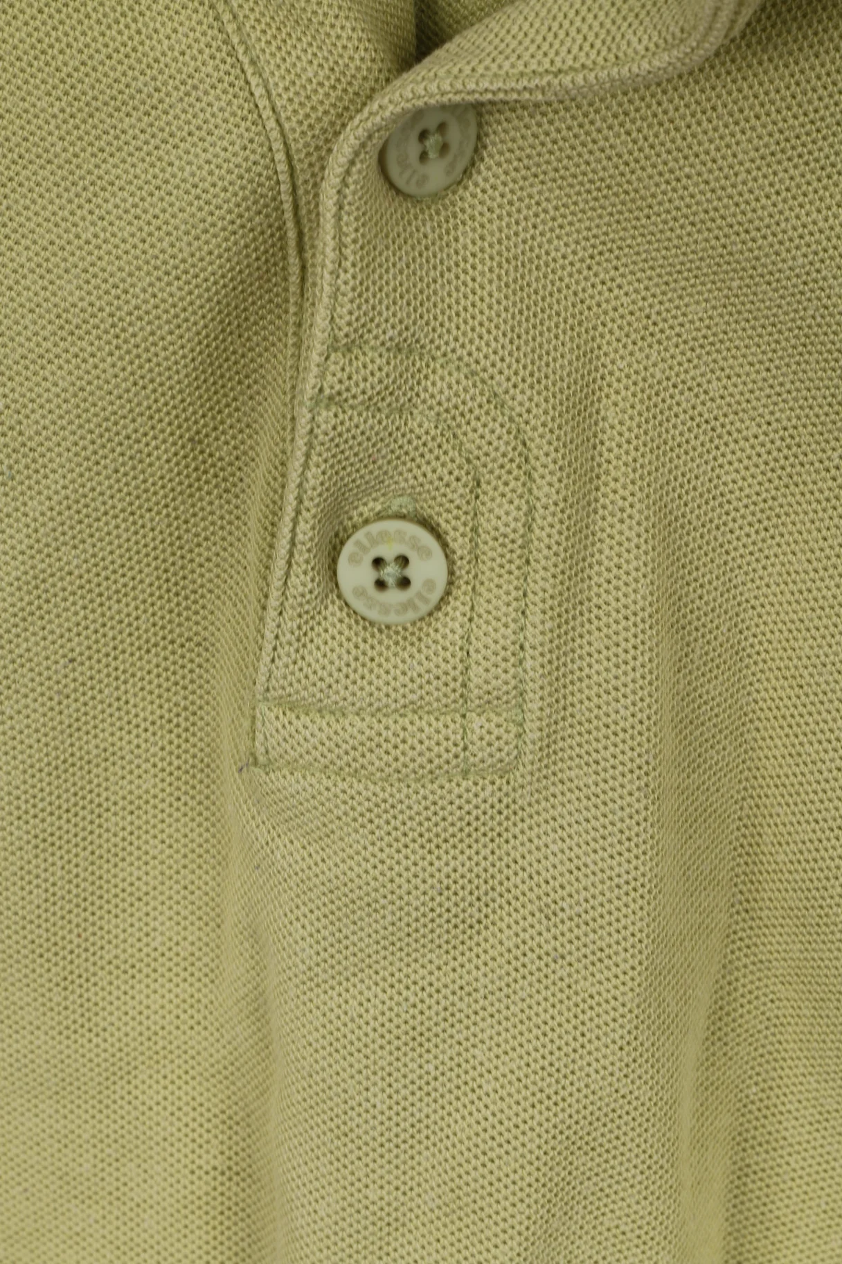Ellesse Mens L Polo Shirt Cotton Olive Detailed Buttons - Image 5