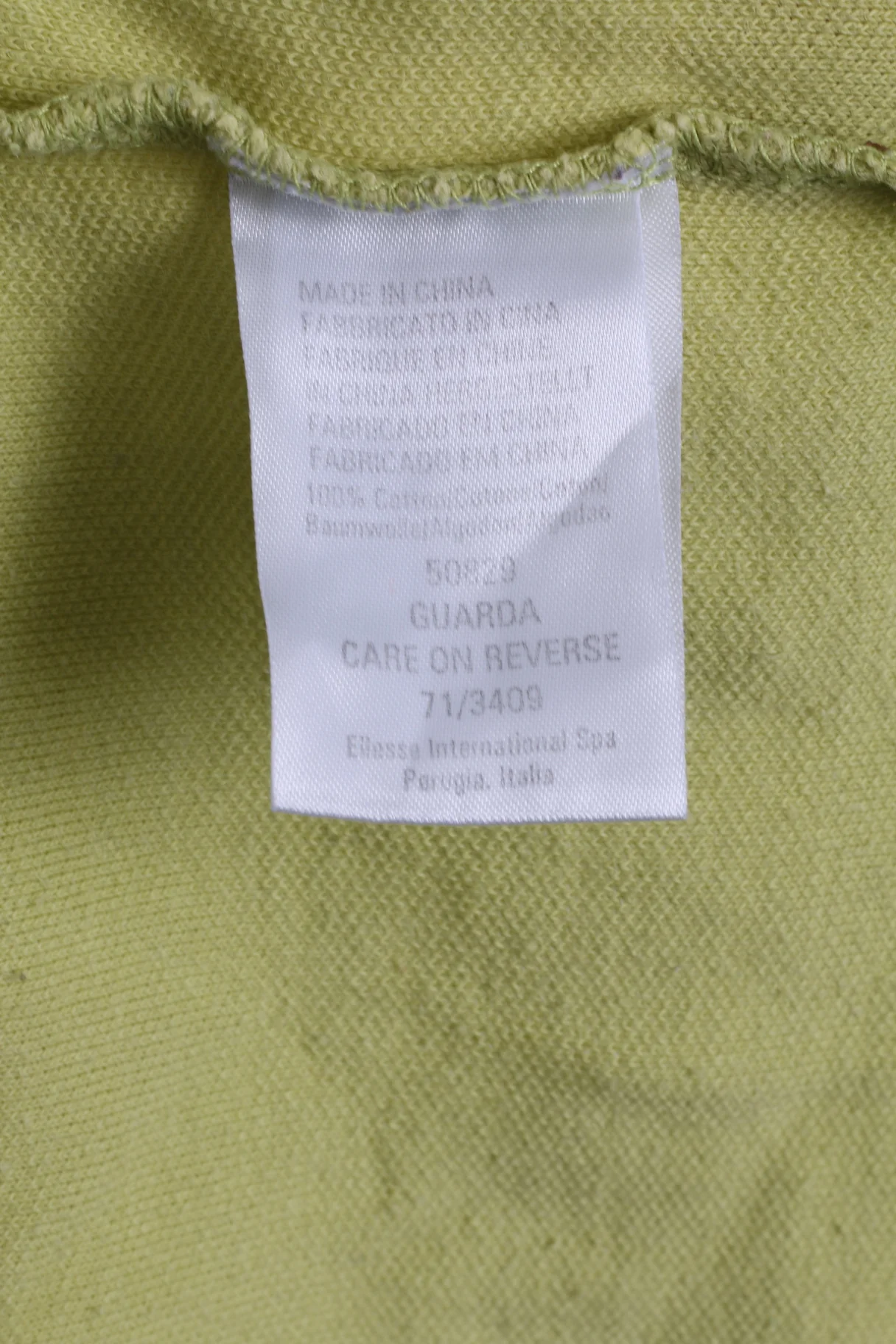 Ellesse Mens L Polo Shirt Cotton Olive Detailed Buttons - Image 6