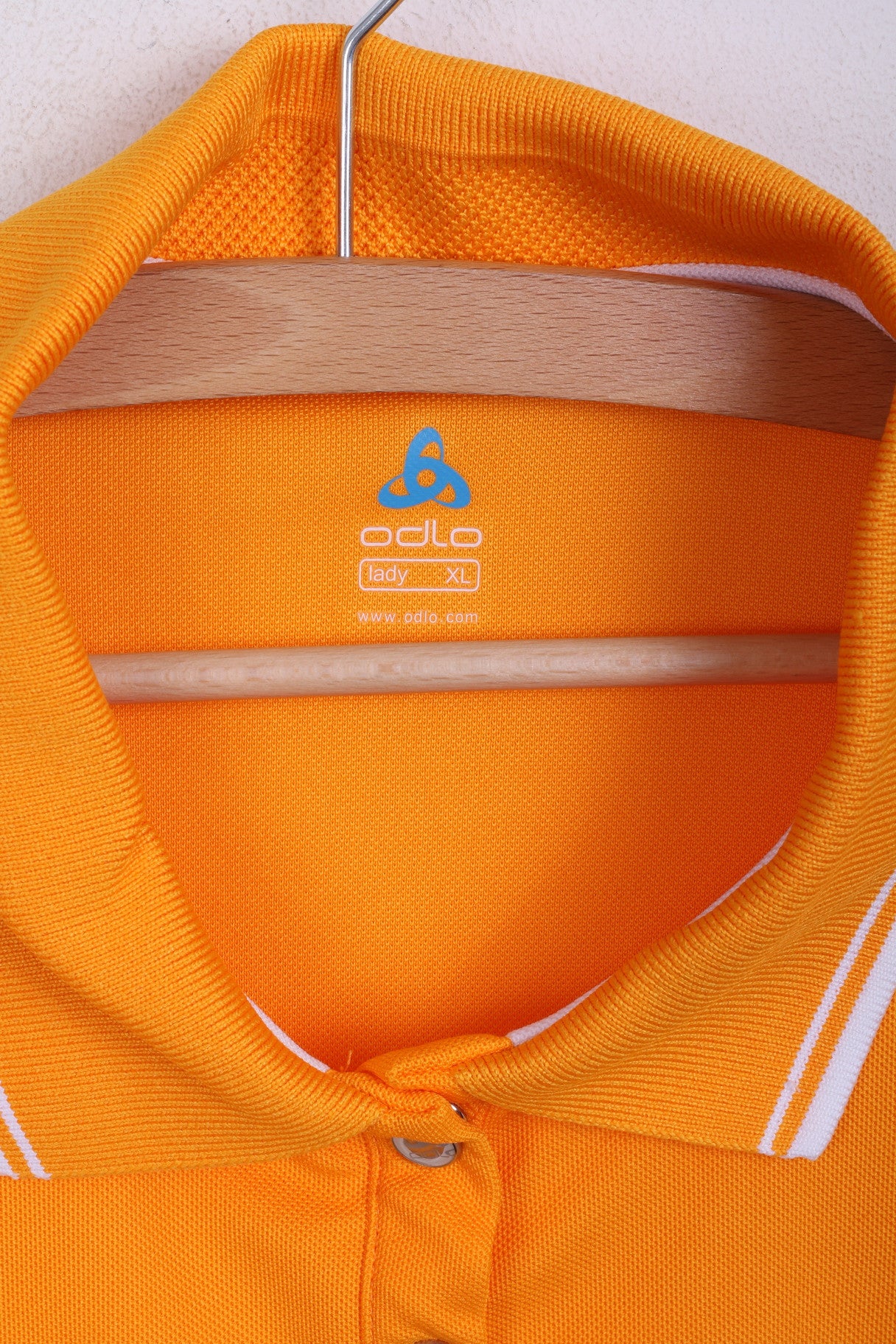 ODLO Womens XL Polo Shirt Orange Sport Buttons - Image 2