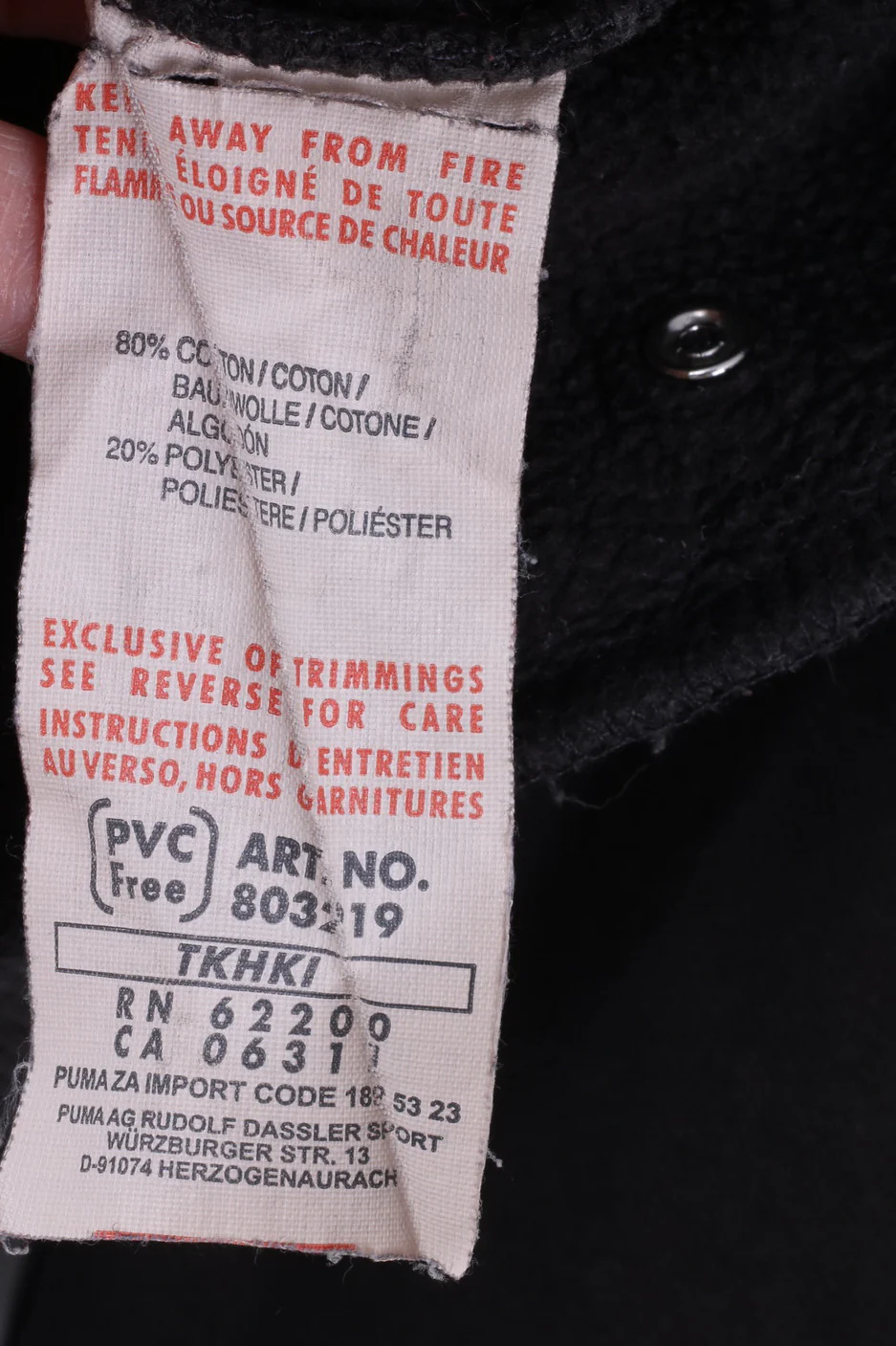 Puma Womens M Sweatshirt Black Cotton Hooded Kangaroo Pocket Top - Image 5